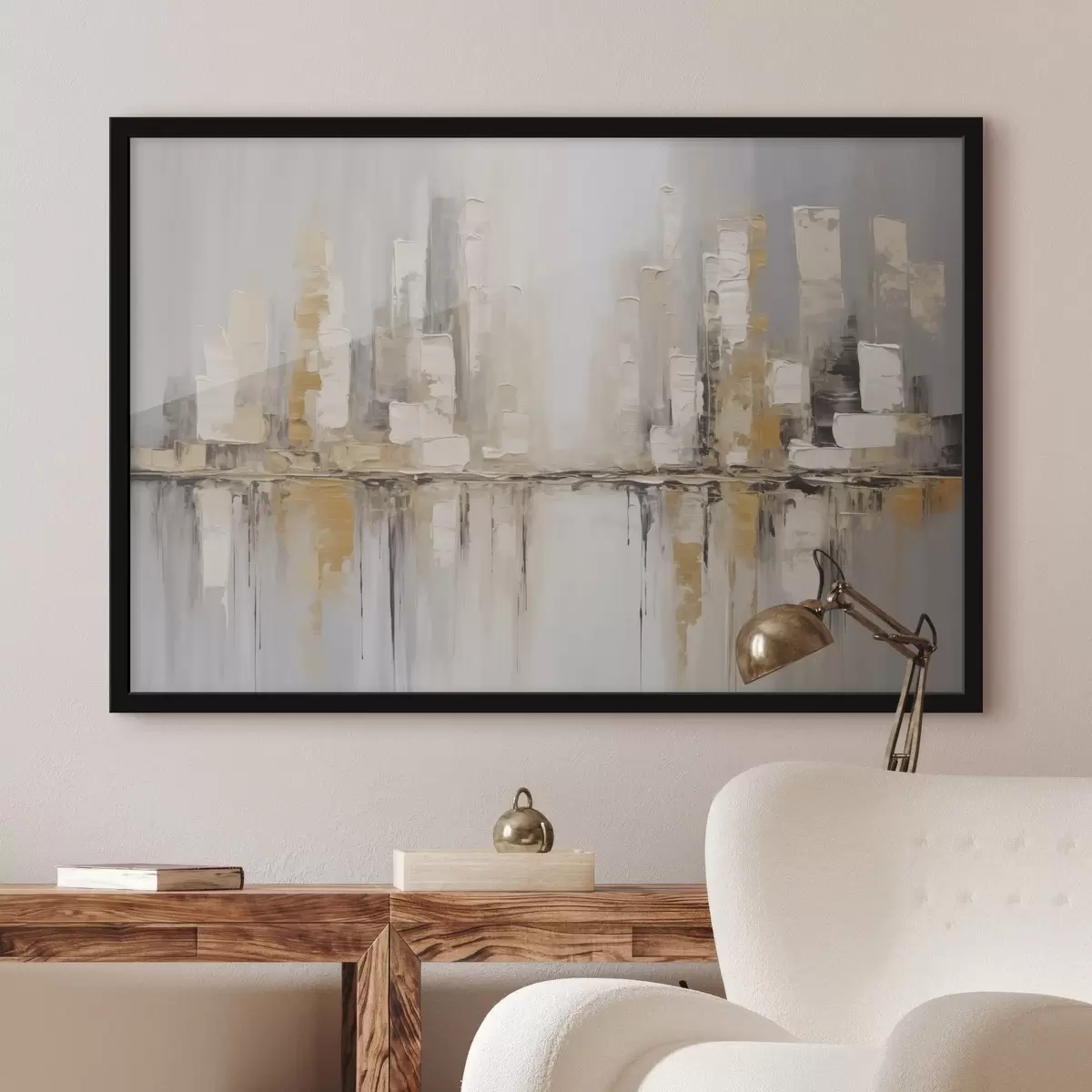 Poster Imitation abstraite d'une ville dans la peinture f46761