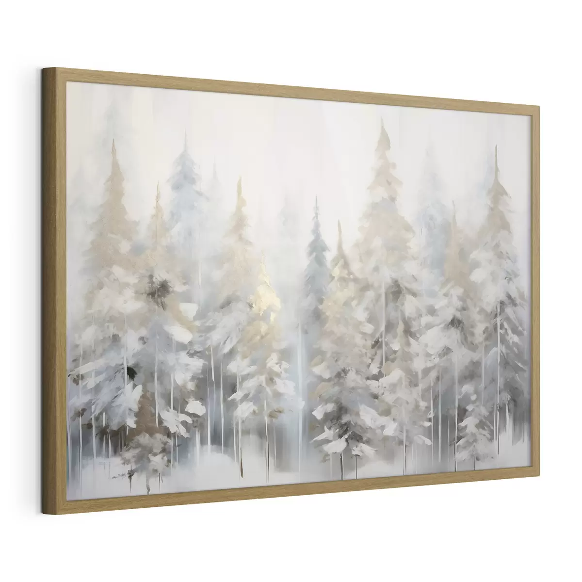Poster Peinture imitant une forêt en hiver f46762