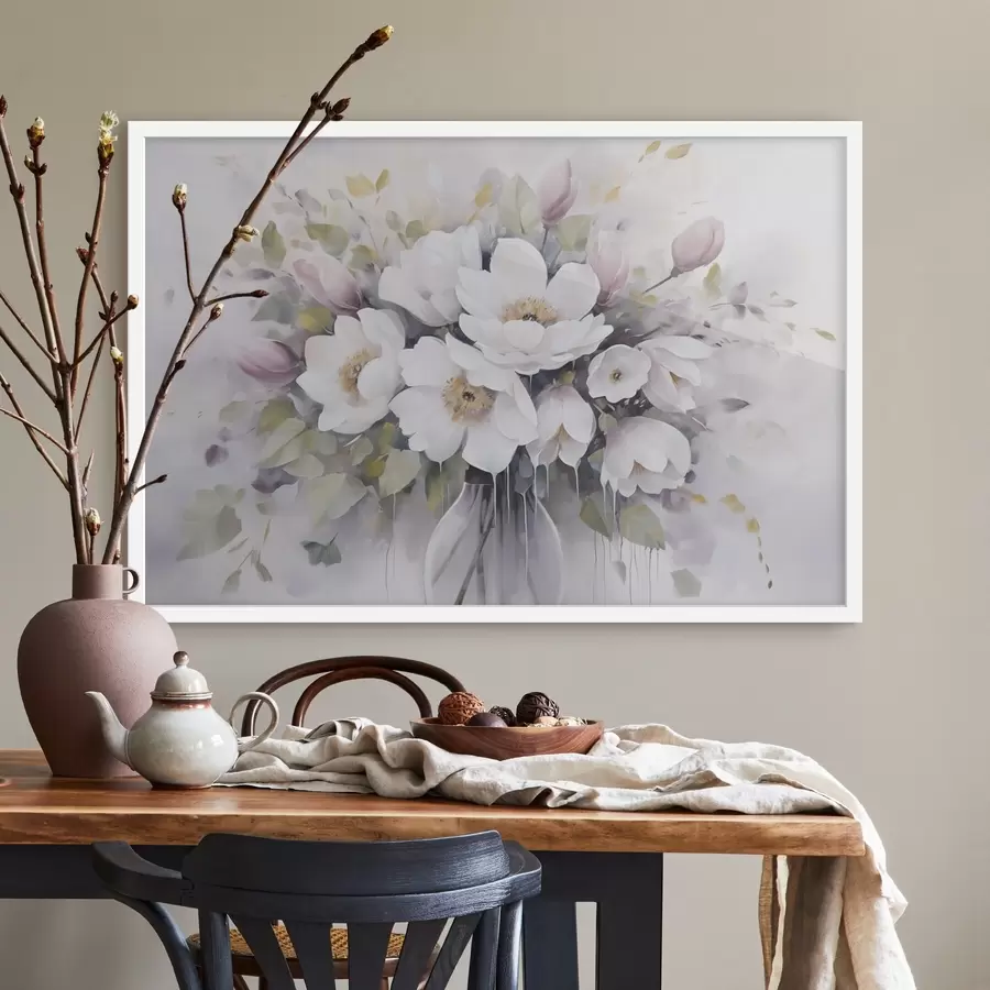 Papier peint Fleurs dans un vase, peinture imitation f46763