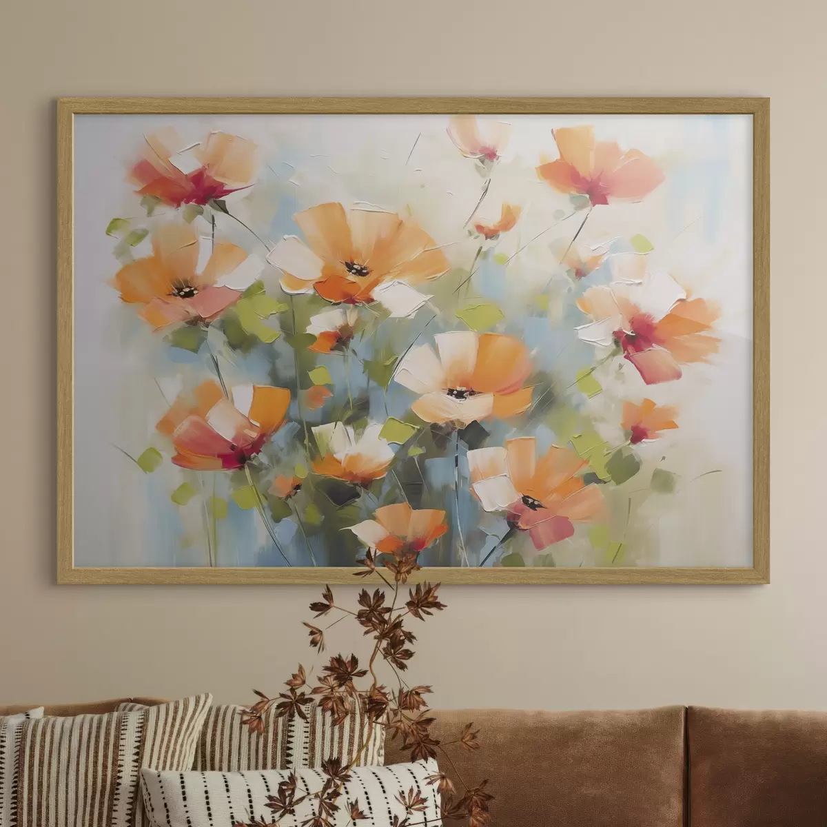 Poster Fleurs abstraites imitation de peinture f46764