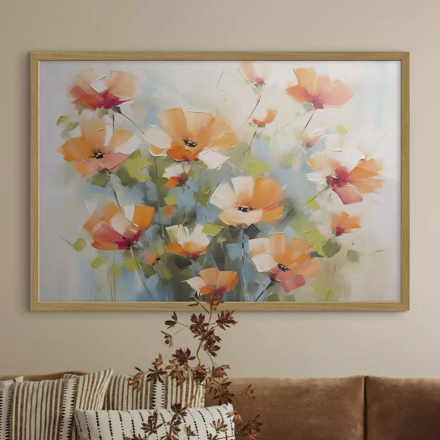 Papier peint Fleurs abstraites imitation de peinture f46764