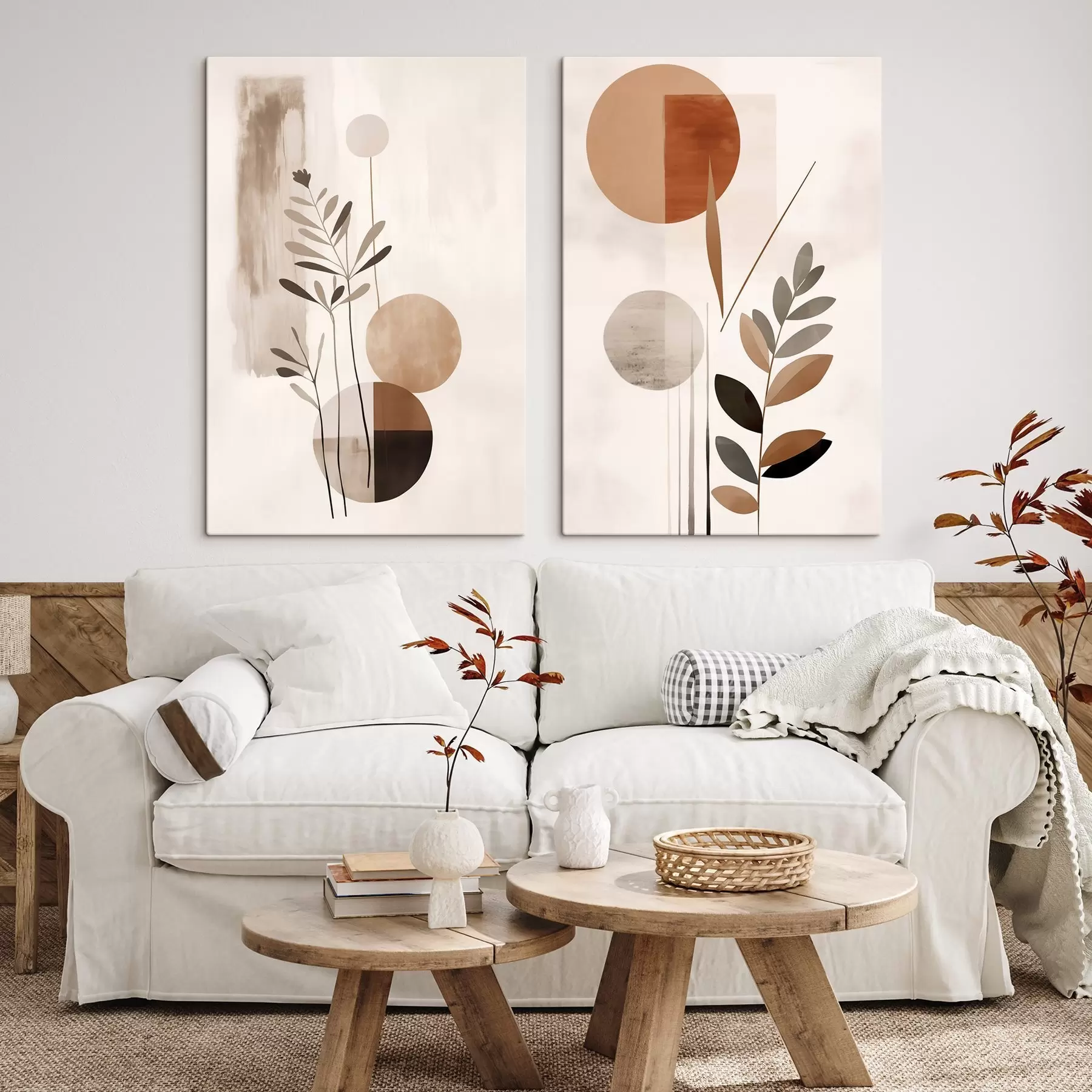 Tableau Abstractions avec des plantes m01036