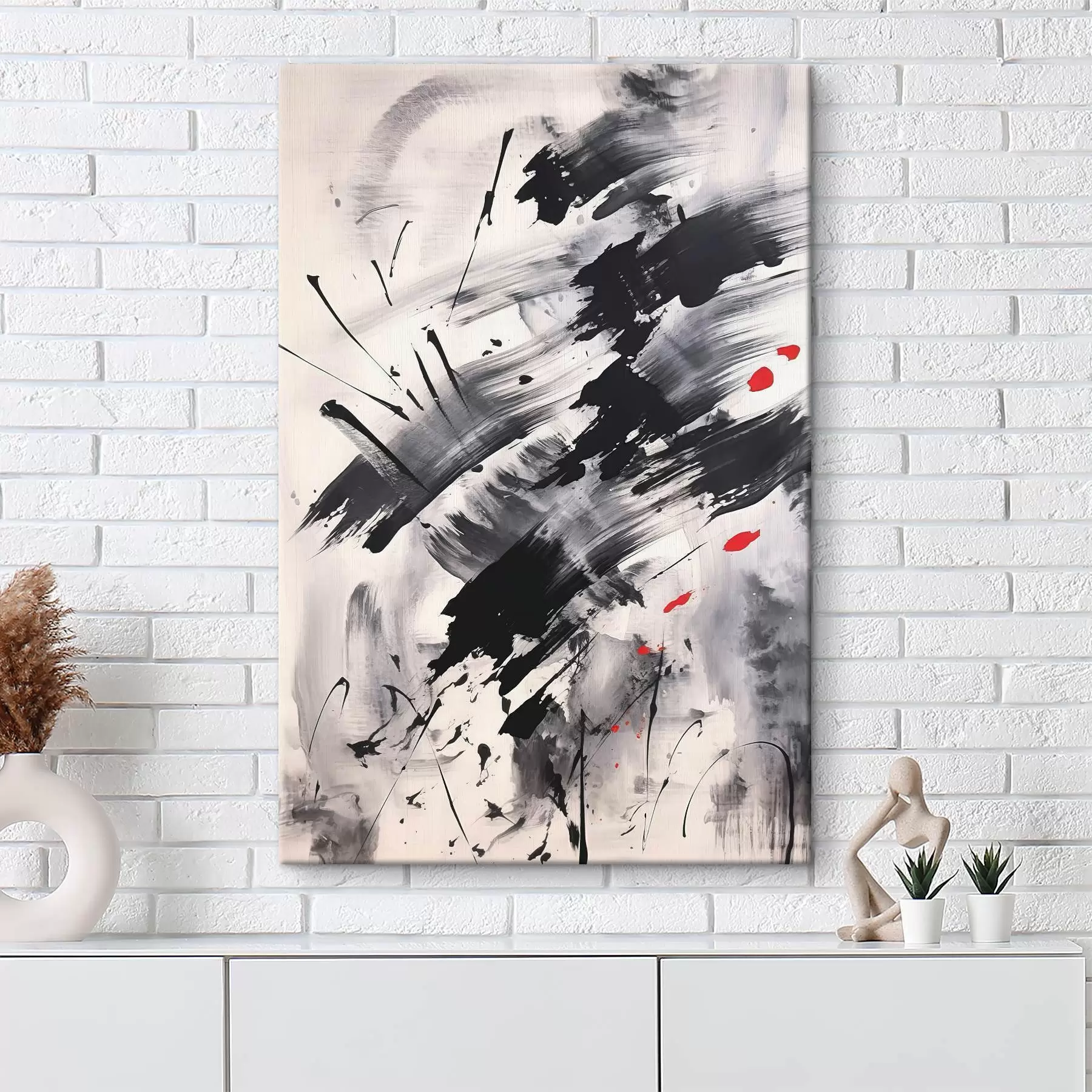 Tableau Abstraction avec imitation d'éclaboussures et de coups de pinceau s46783