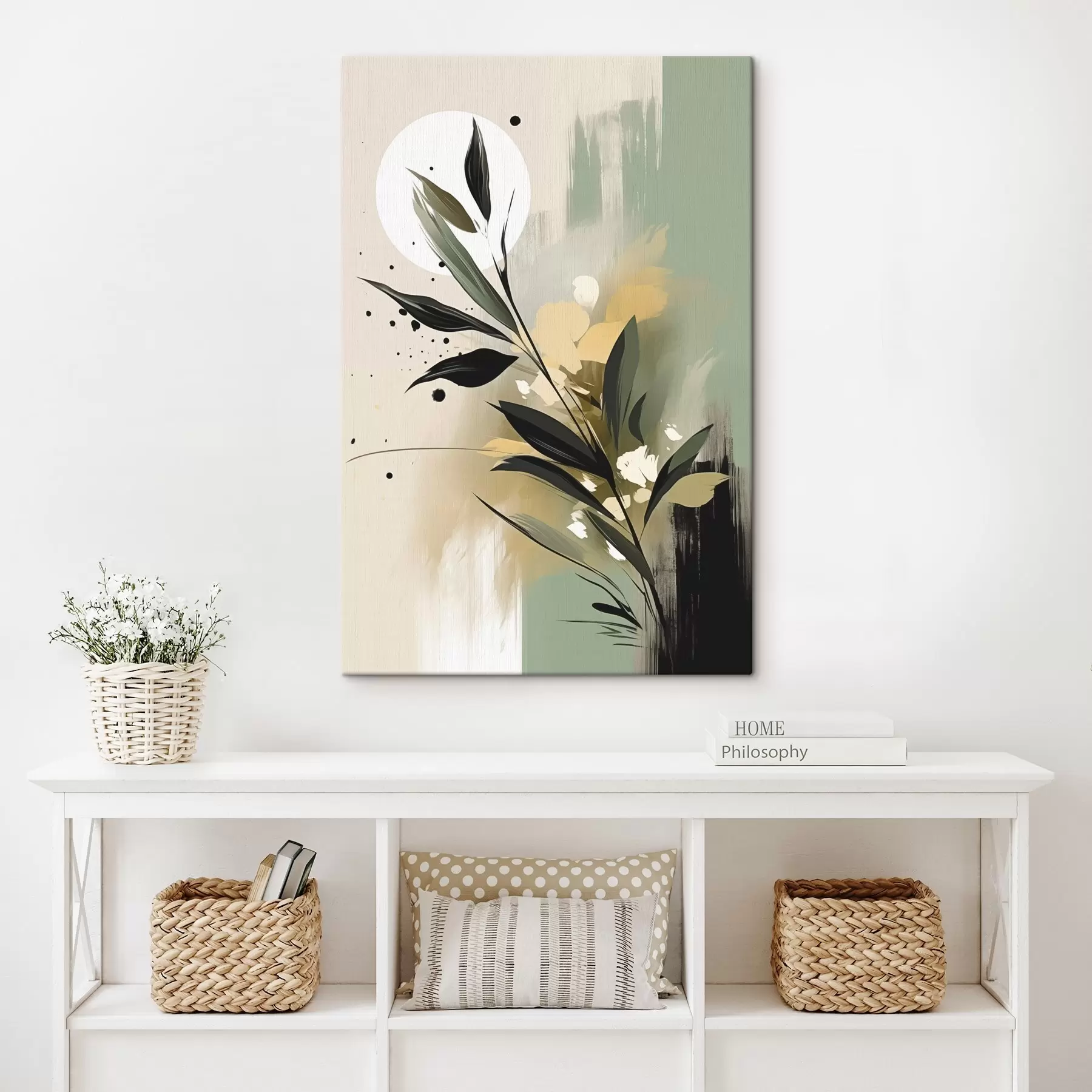 Tableau Abstraction avec une plante s46790