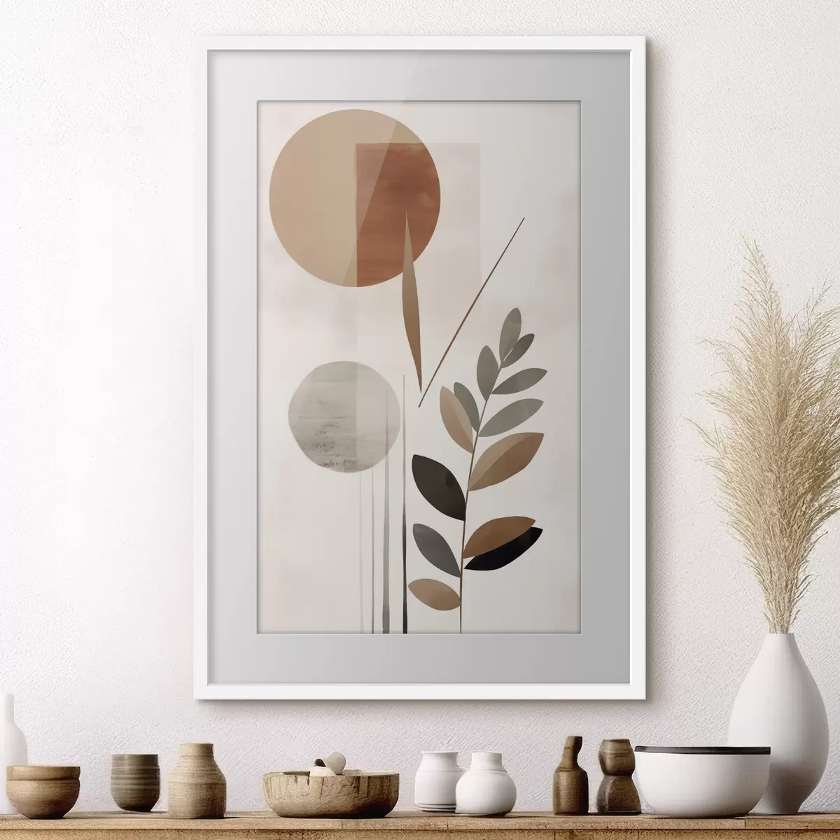 Poster Abstraction avec une plante f46781