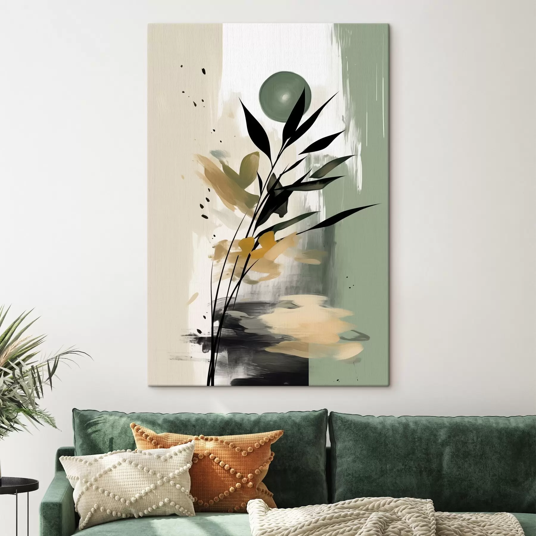 Tableau Abstraction avec une plante s46784