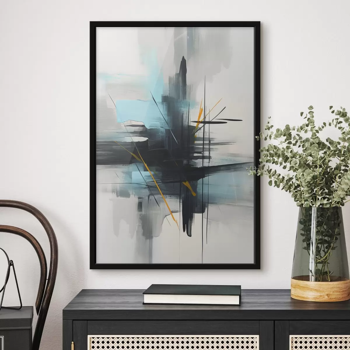 Poster Abstraction avec imitation d'éclaboussures et de coups de pinceau f46789