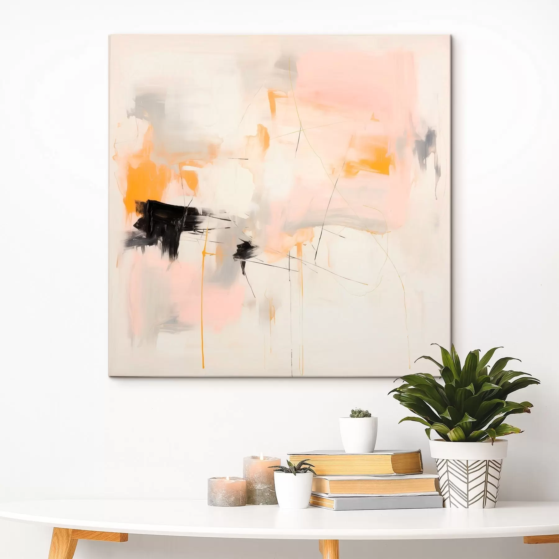 Tableau Formes floues et traits dynamiques dans un style gestuel s46639