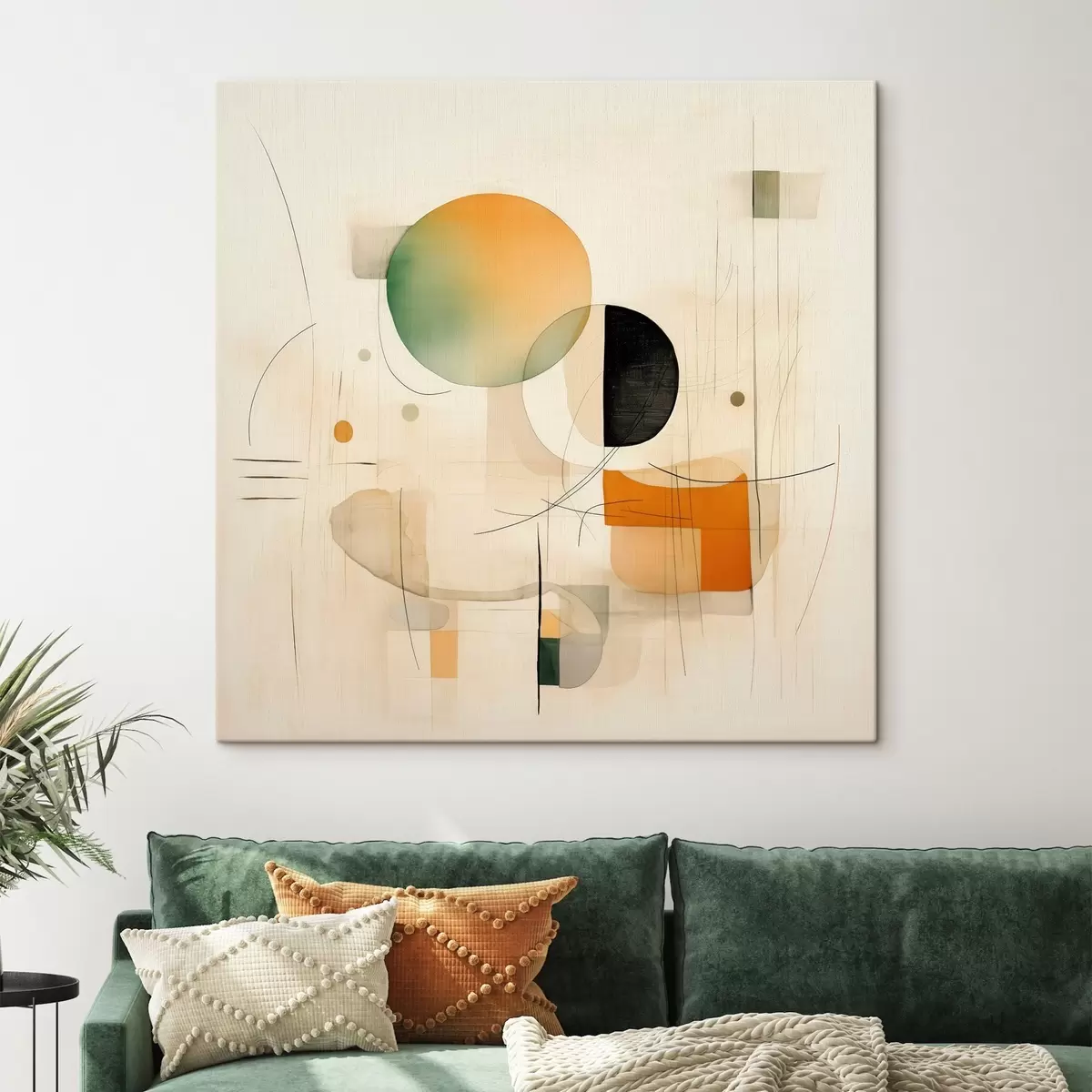 Tableau Accents géométriques dans une palette douce, dans un style minimaliste moderne s46640