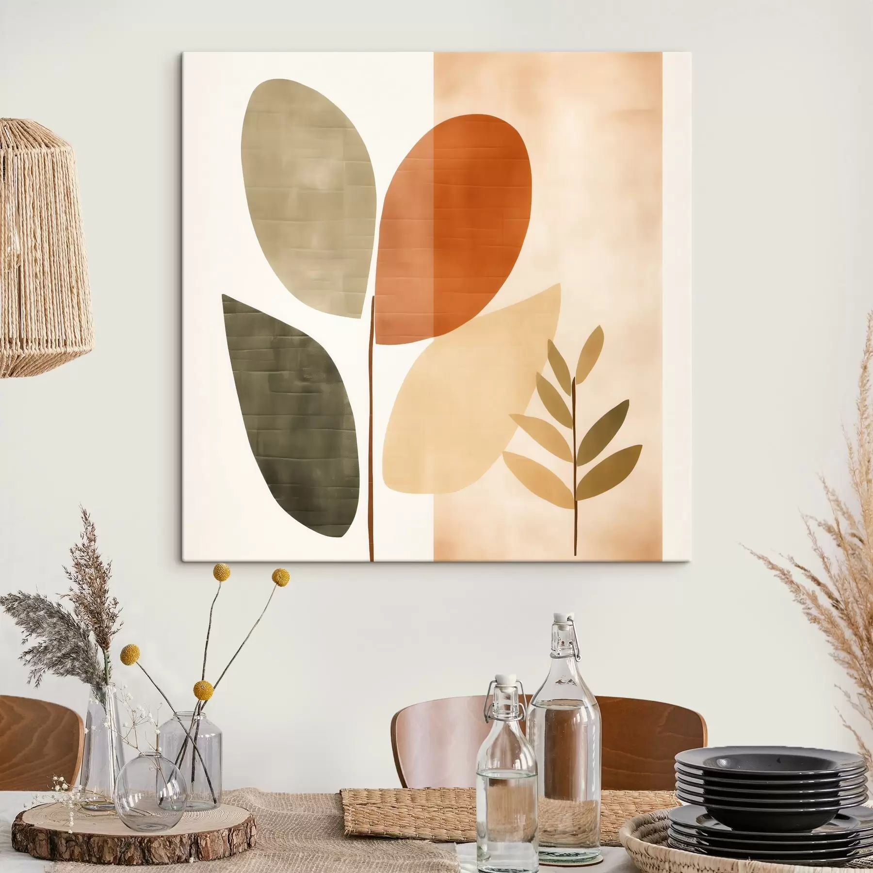 Tableau Feuillage minimaliste dans un style artistique s46644
