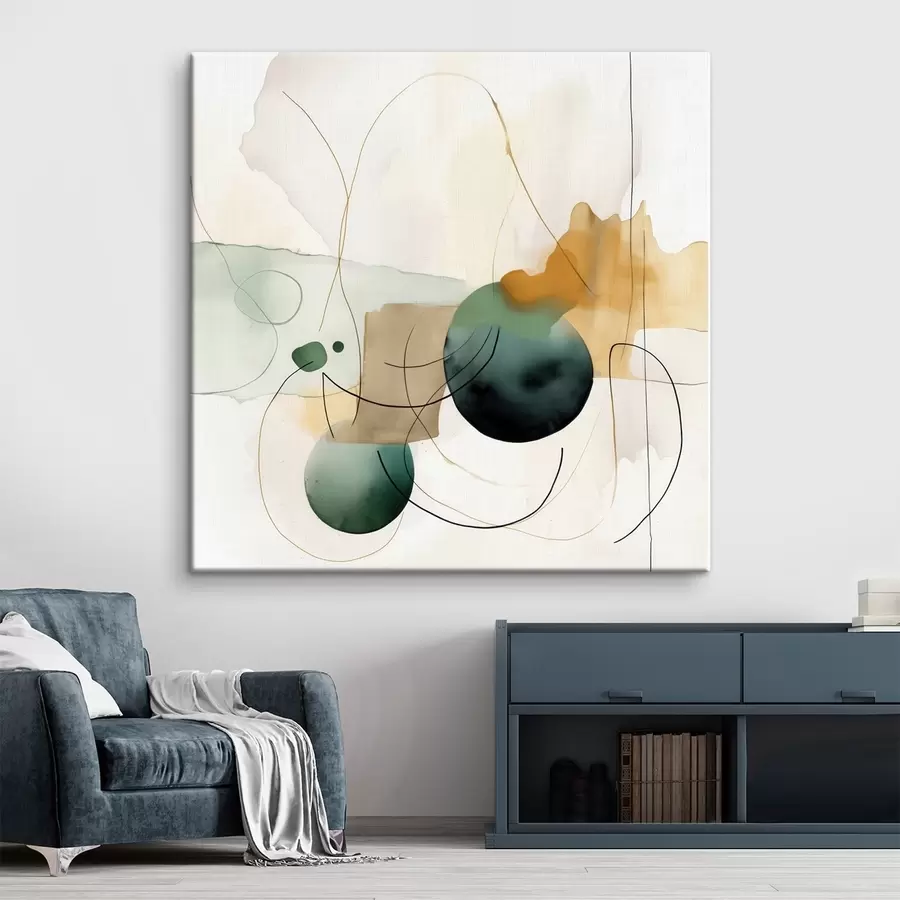 Tableau Rythme de silhouettes arrondies dans un style aquarelle moderne s46648