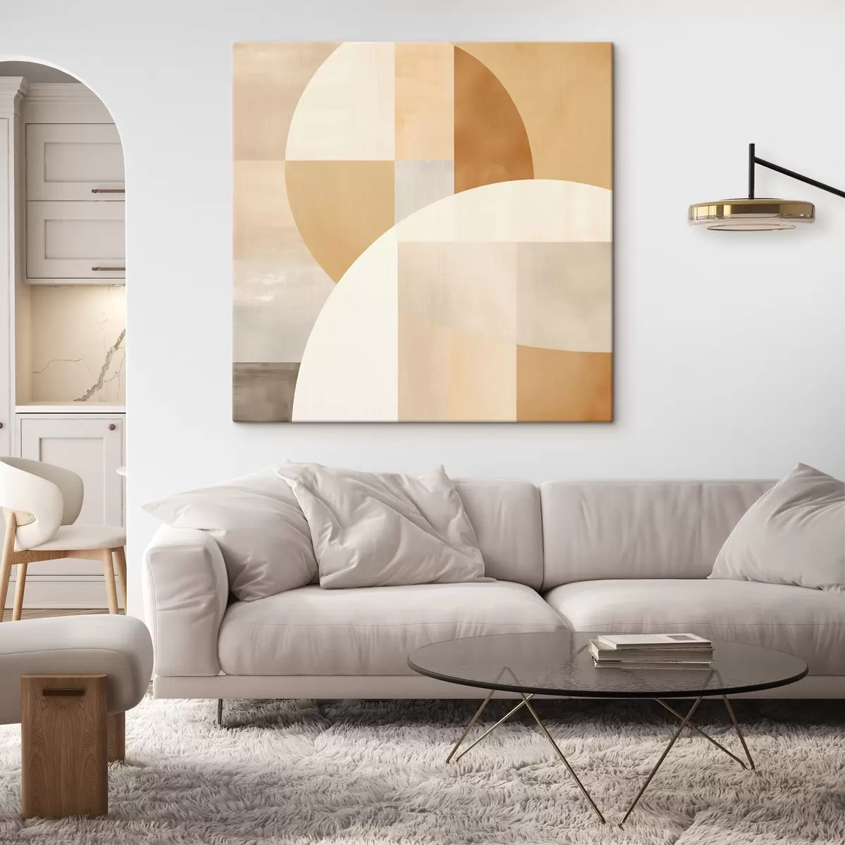 Tableau Géométrie artistique dans des tons pastel s46650