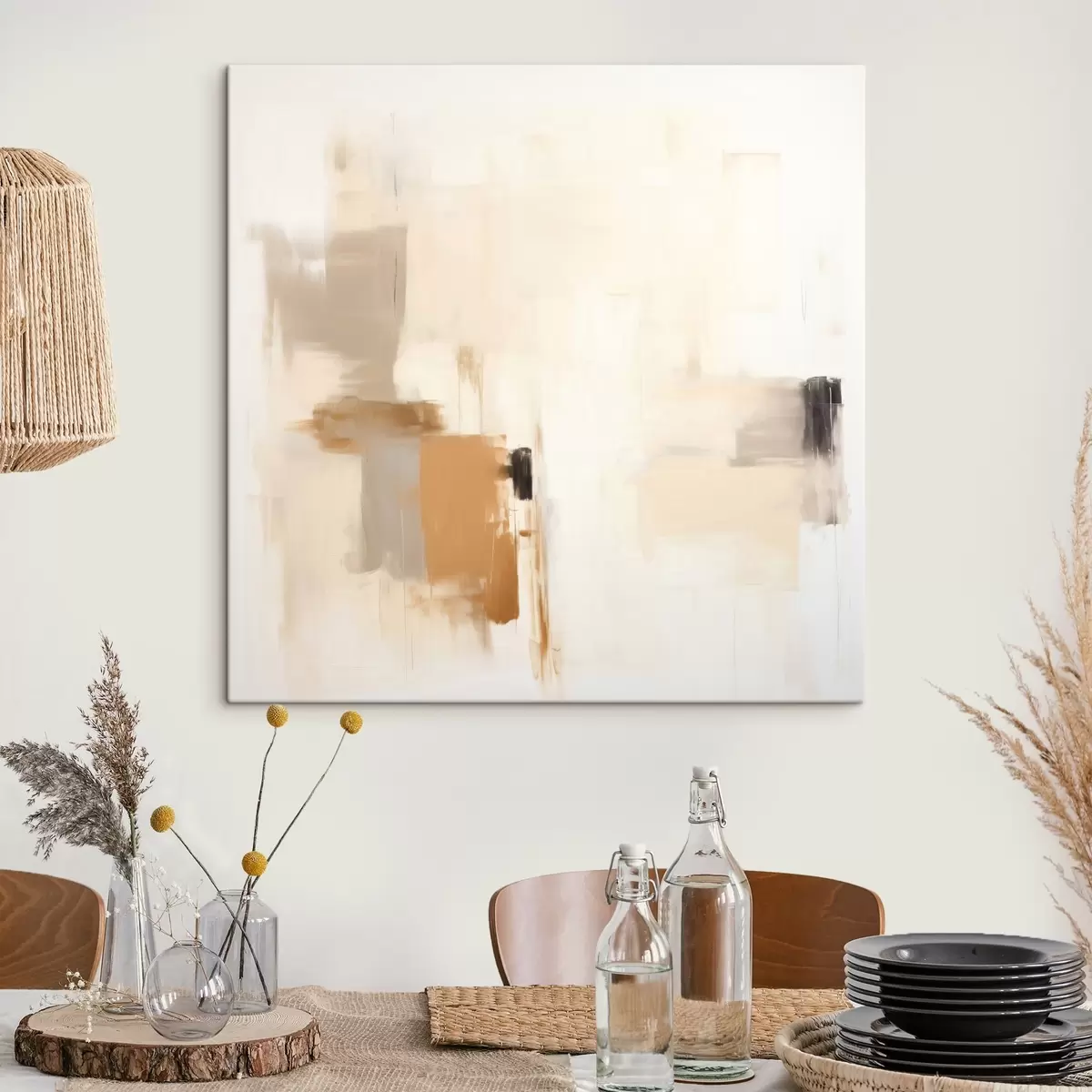 Tableau Abstraction avec des formes floues dans des tons apaisants s46655