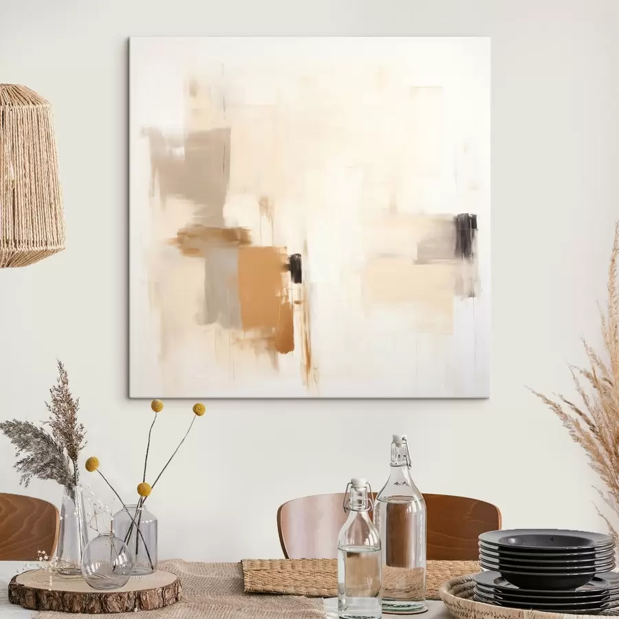 Tableau Abstraction avec des formes floues dans des tons apaisants s46655