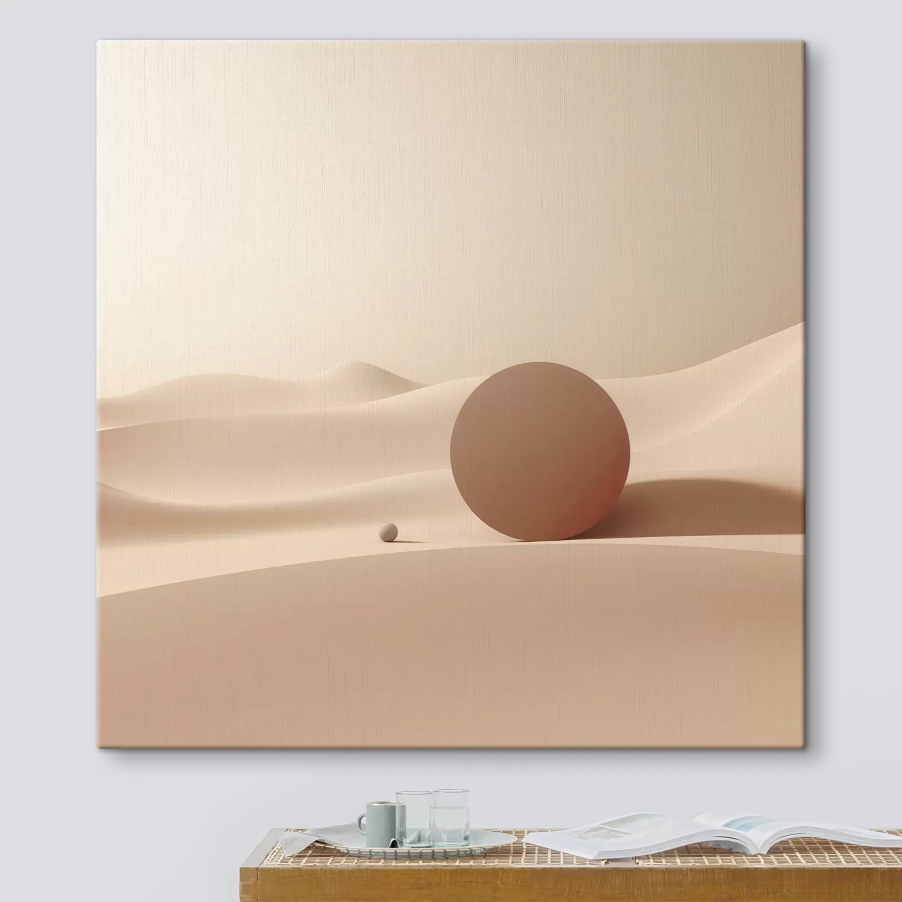 Tableau Paysage abstrait aux formes minimalistes s46658