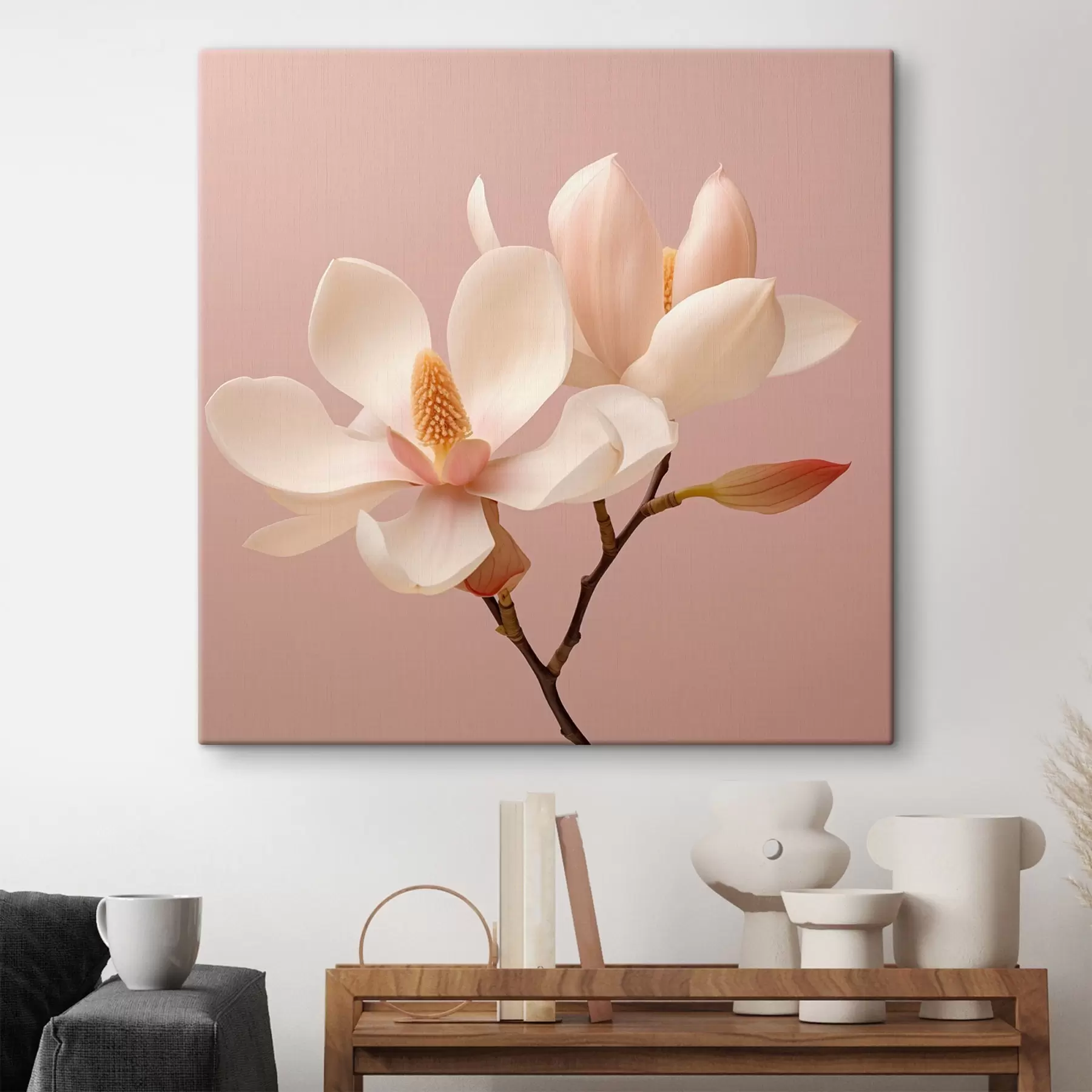 Tableau Pétales floraux délicats dans une palette pastel s46666