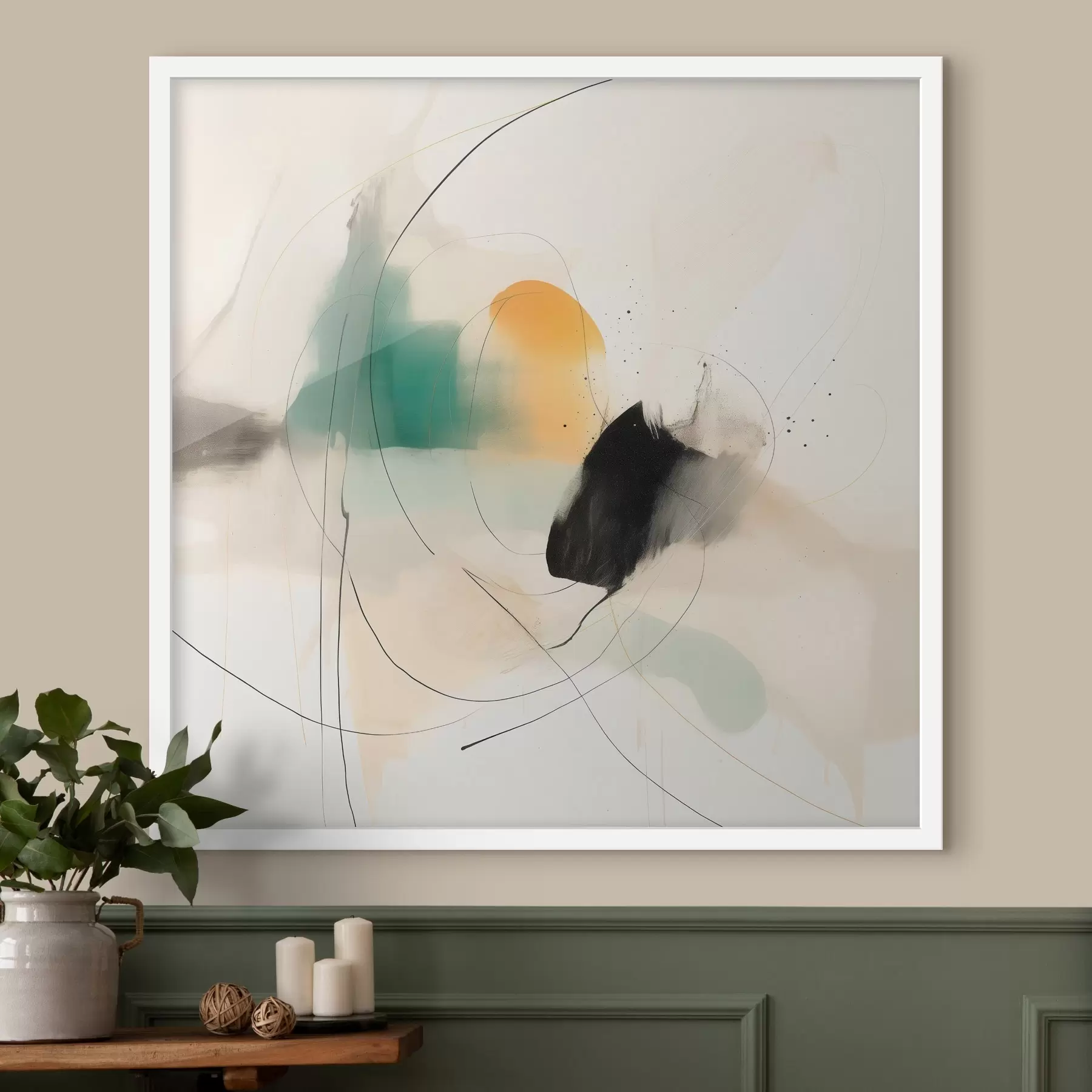 Papier peint Couleurs douces et lignes dynamiques dans un style abstrait aérien f46641