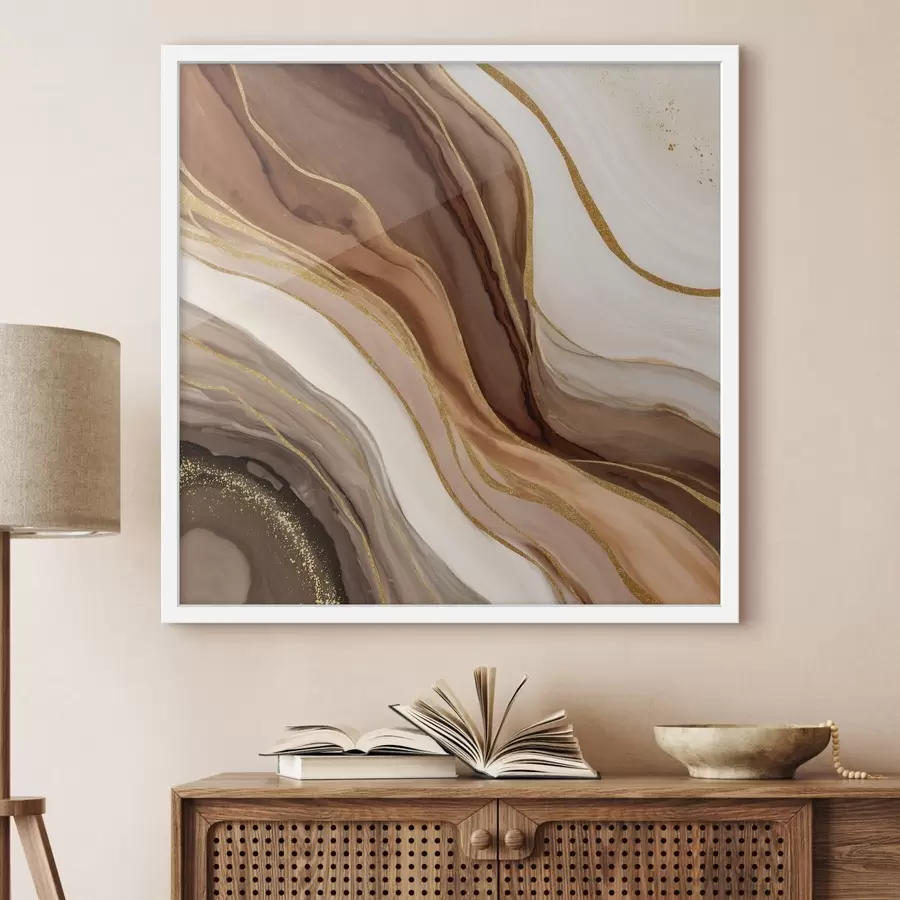 Papier peint Composition en pierre dans des tons bois f46642