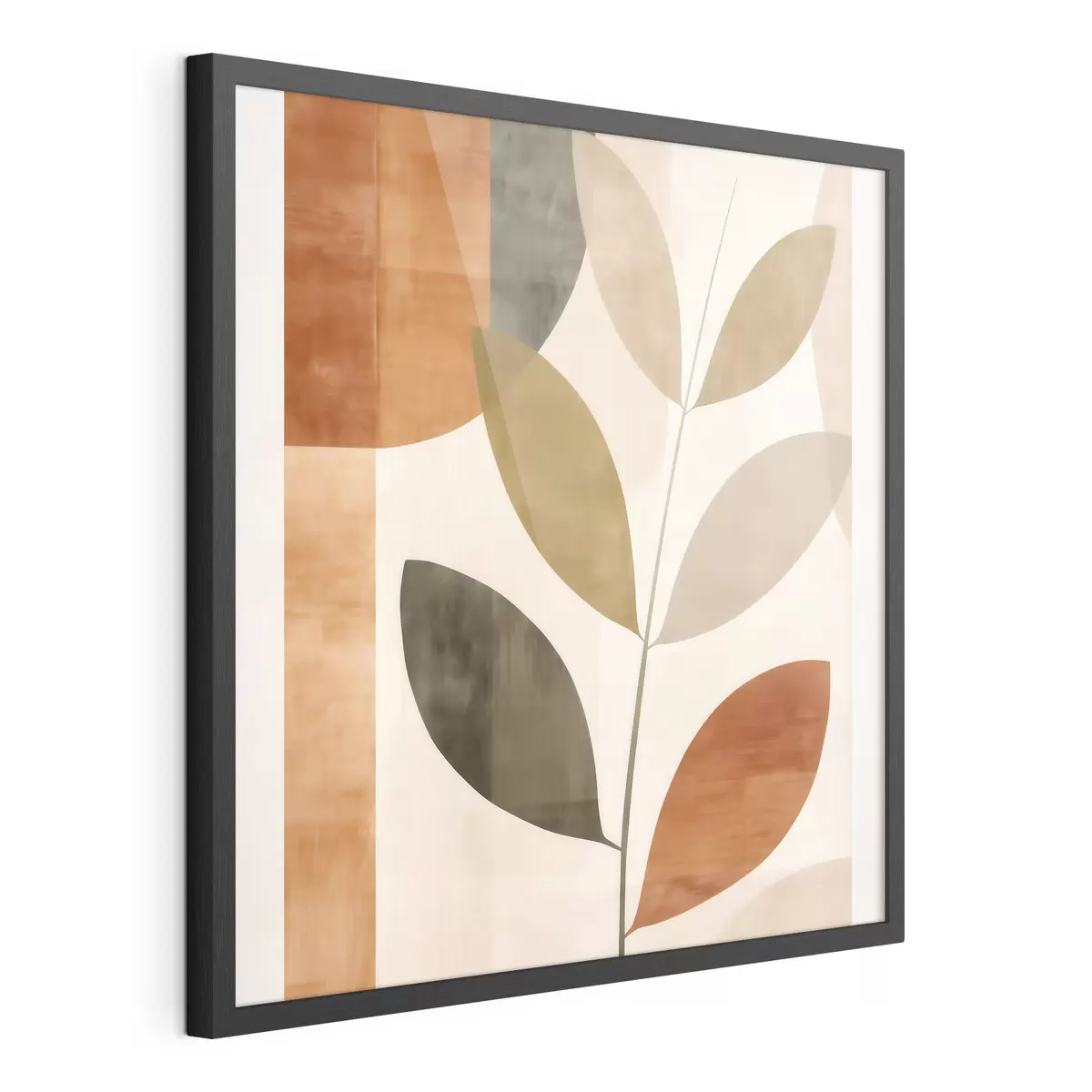 Poster Composition chaleureuse de feuilles dans un style minimaliste et lyrique f46646