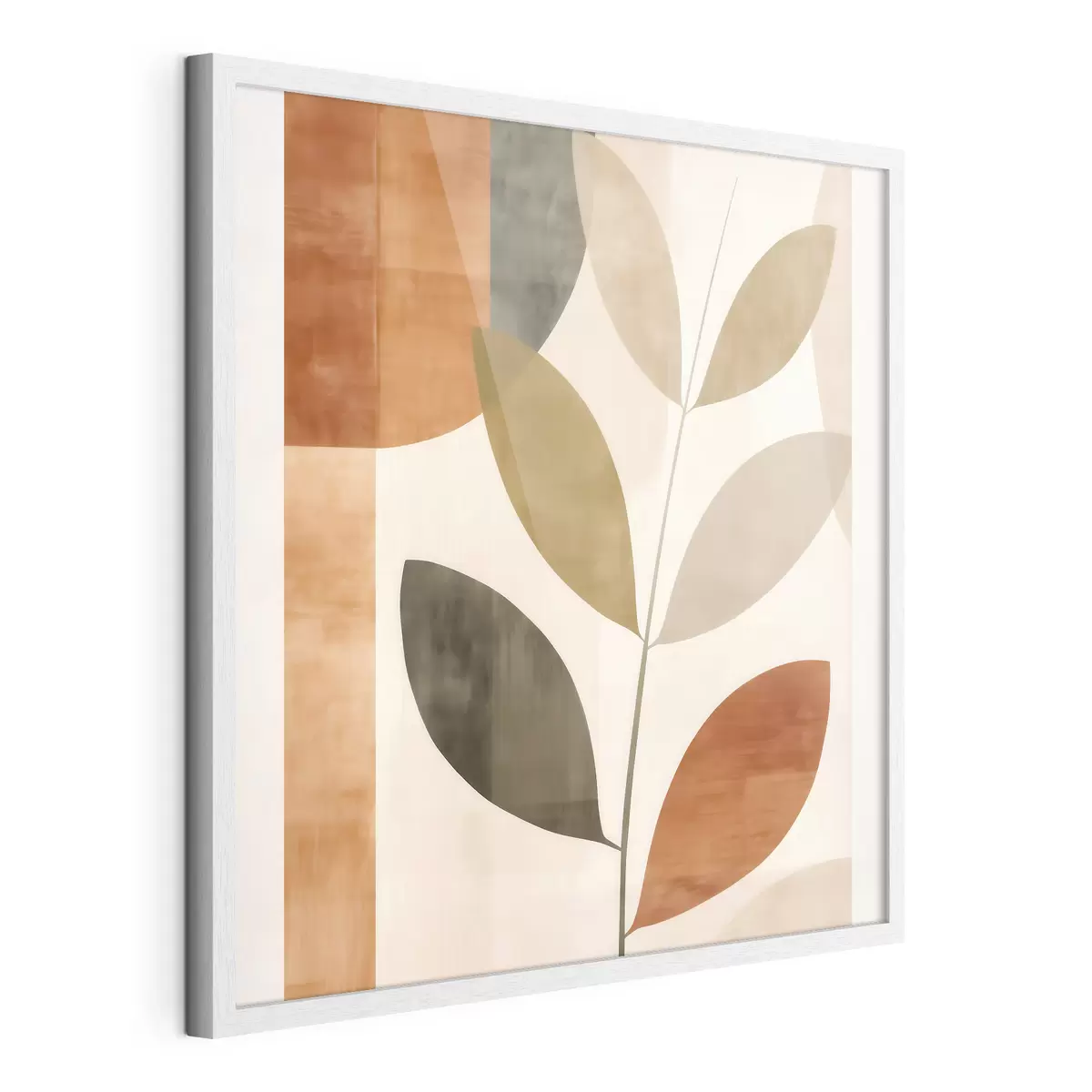Poster Composition chaleureuse de feuilles dans un style minimaliste et lyrique f46646