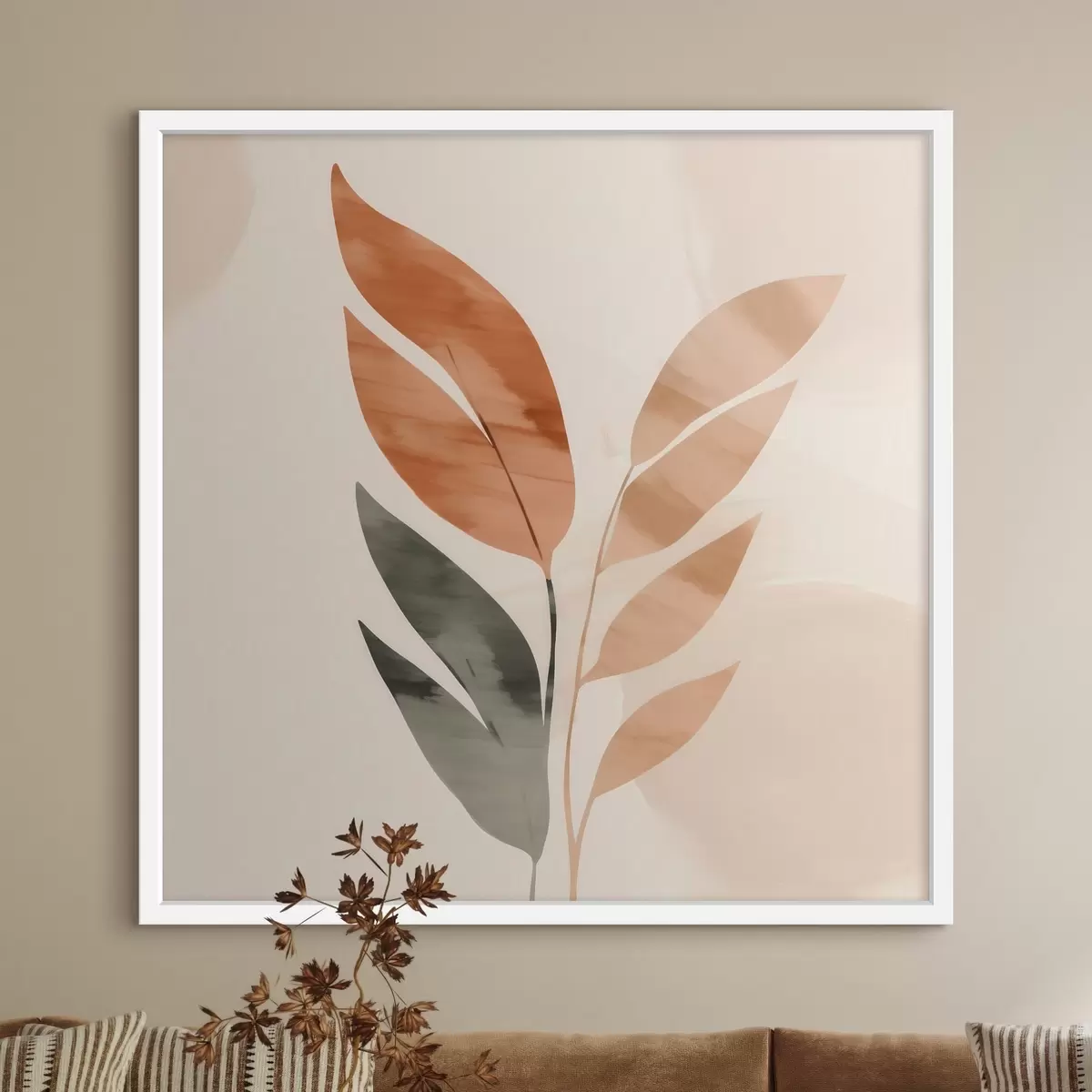 Poster Composition botanique aux tons chauds f46647