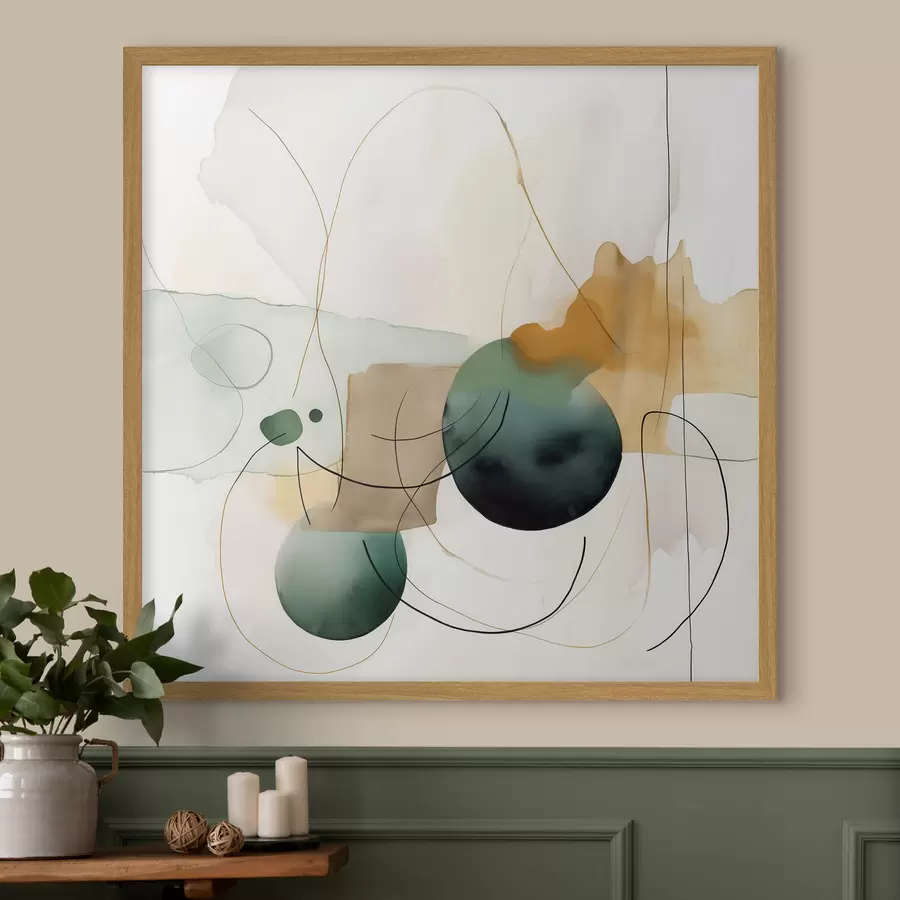 Papier peint Rythme de silhouettes arrondies dans un style aquarelle moderne f46648