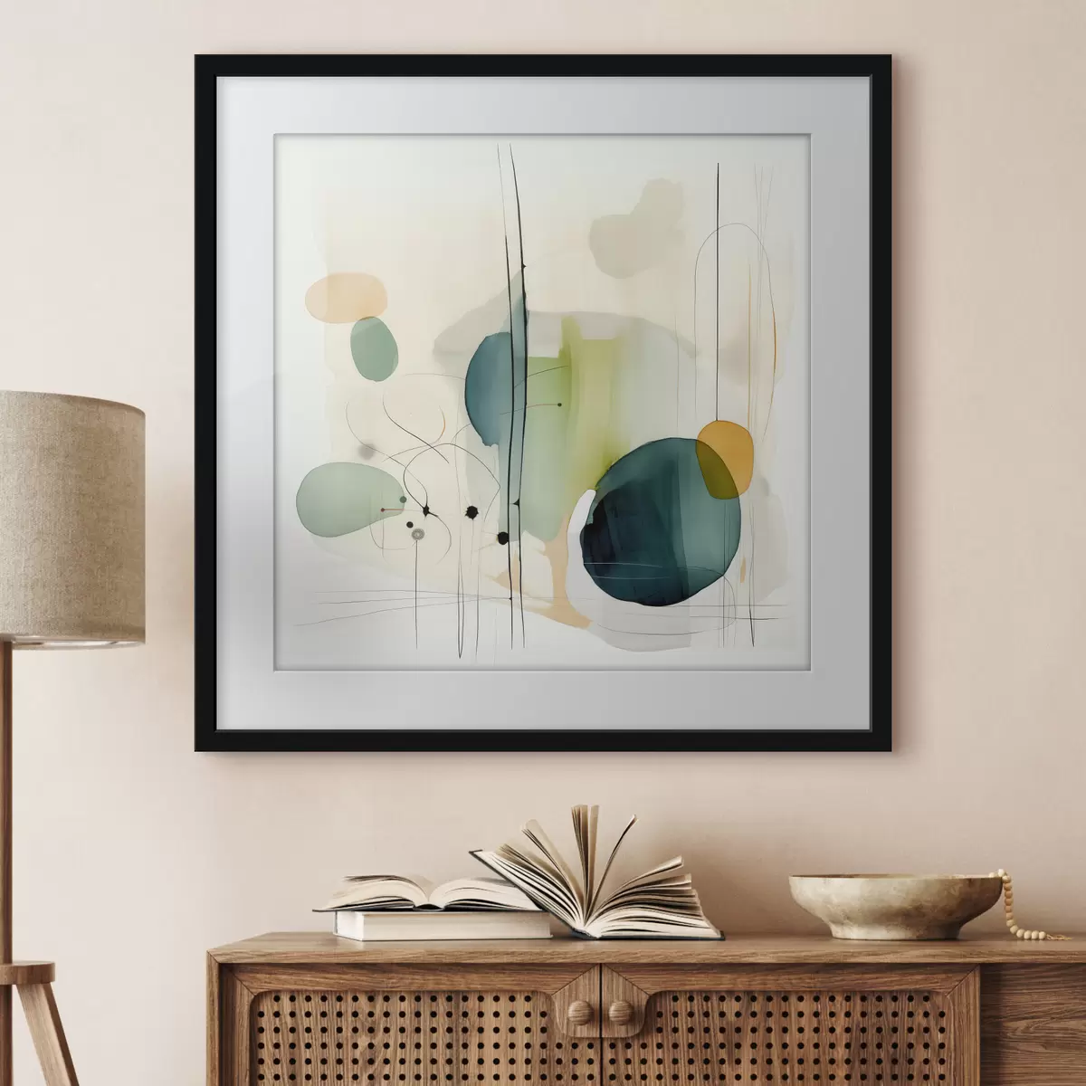 Poster Géométrie artistique dans des tons doux f46649