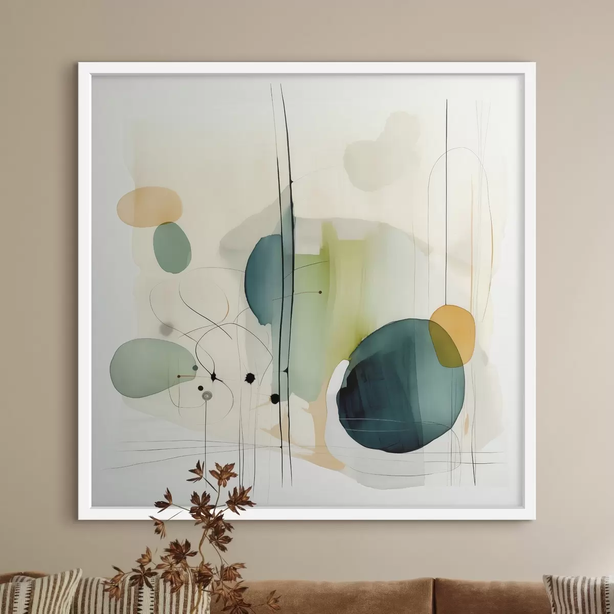 Poster Géométrie artistique dans des tons doux f46649