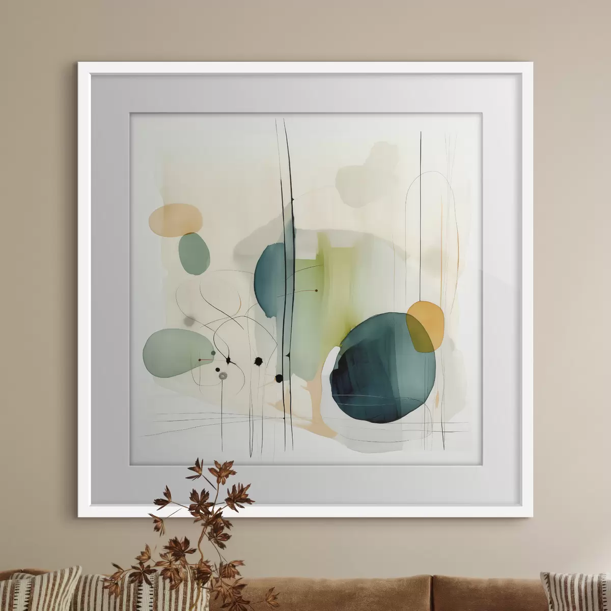 Poster Géométrie artistique dans des tons doux f46649