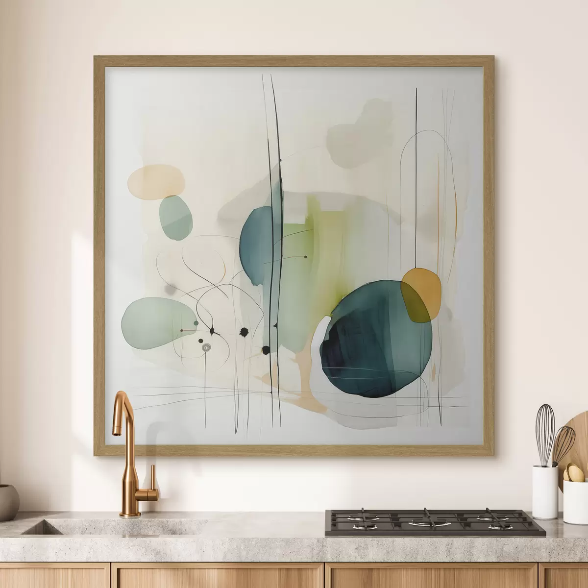 Poster Géométrie artistique dans des tons doux f46649