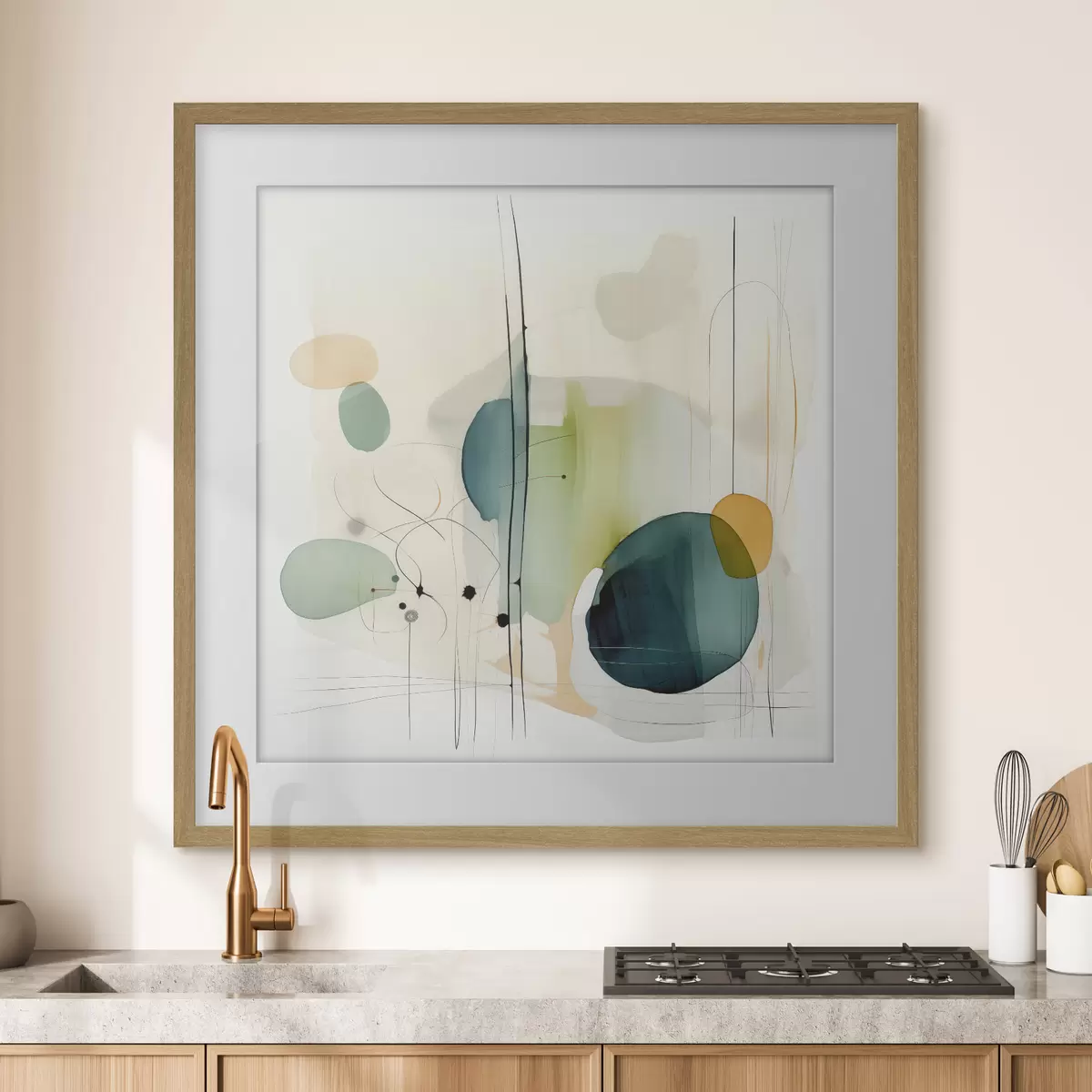 Poster Géométrie artistique dans des tons doux f46649
