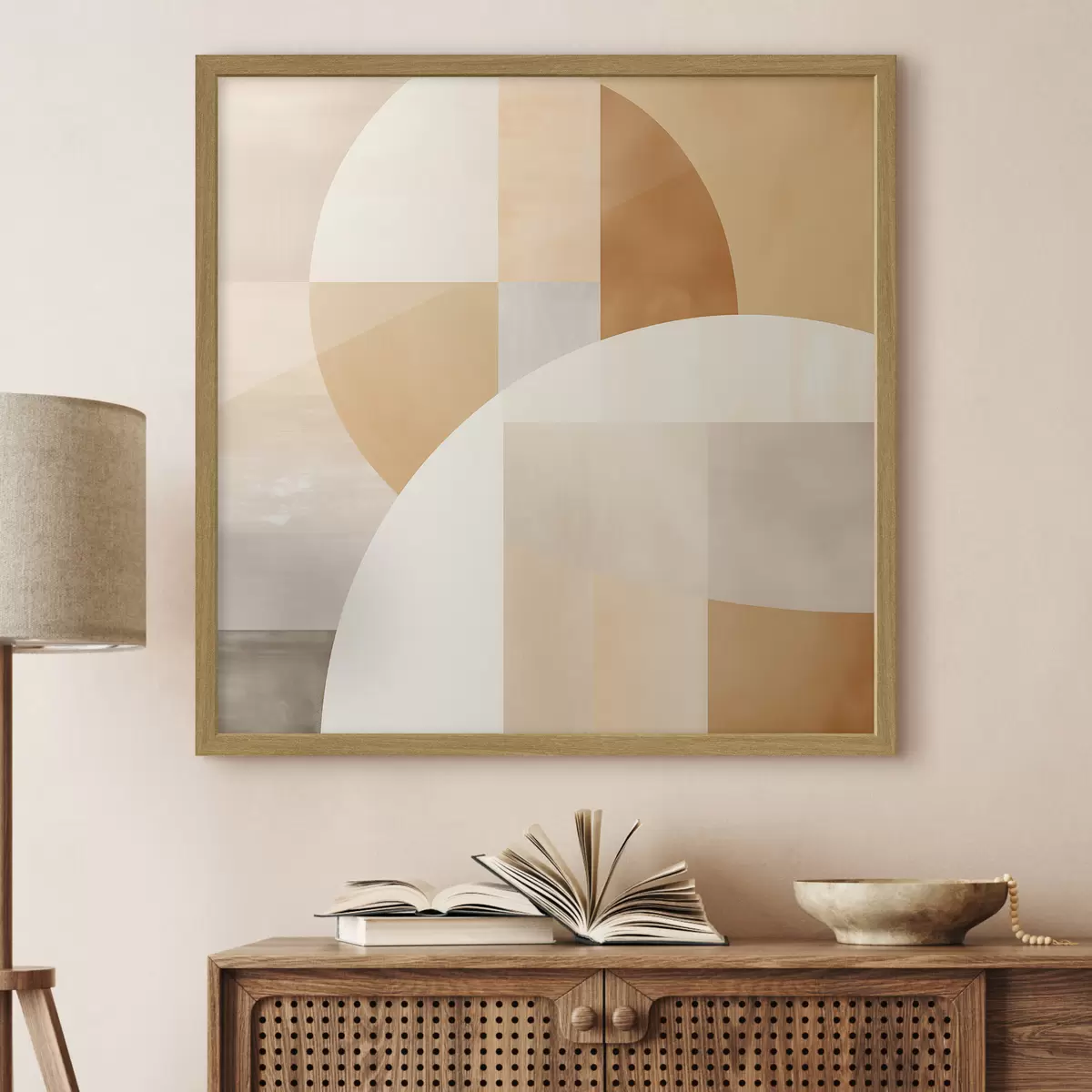 Poster Géométrie artistique dans des tons pastel f46650