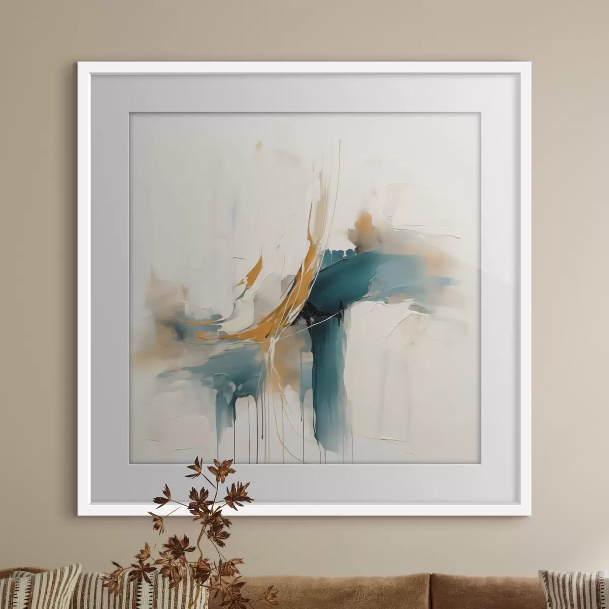Poster Abstraction dynamique avec éléments texturés f46657