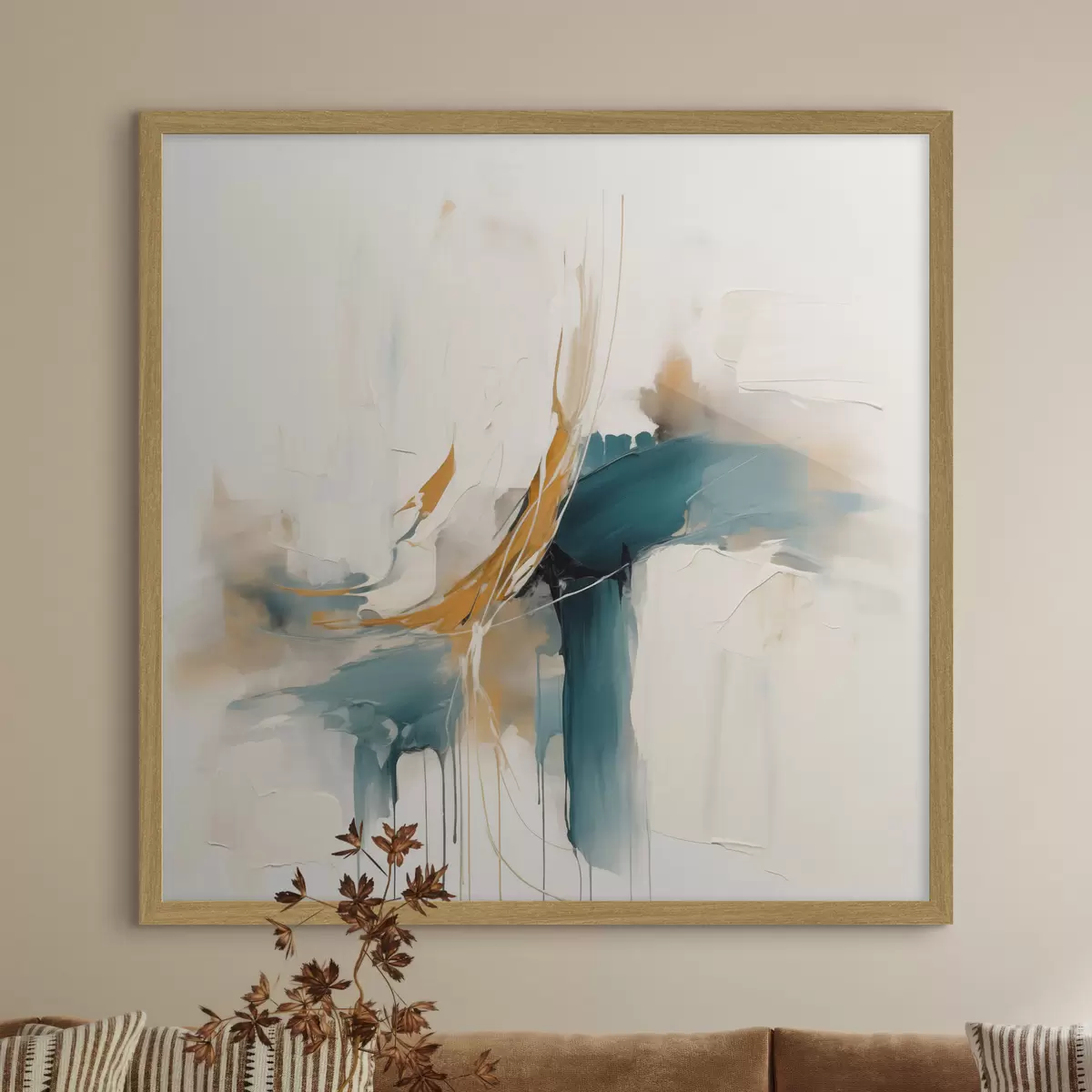 Poster Abstraction dynamique avec éléments texturés f46657