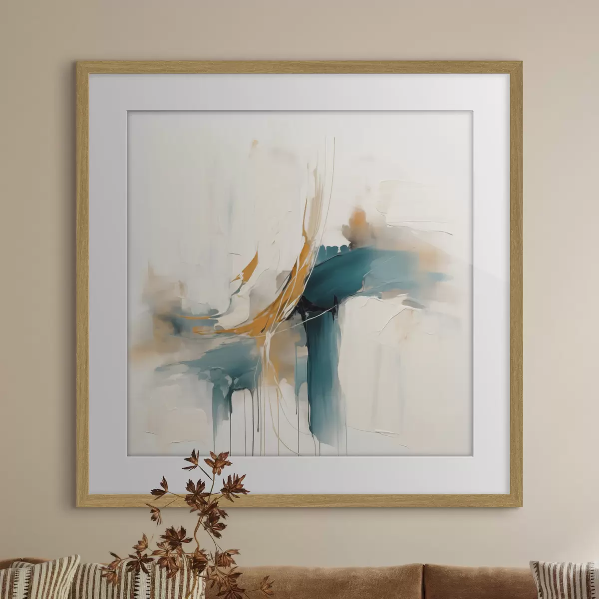 Poster Abstraction dynamique avec éléments texturés f46657