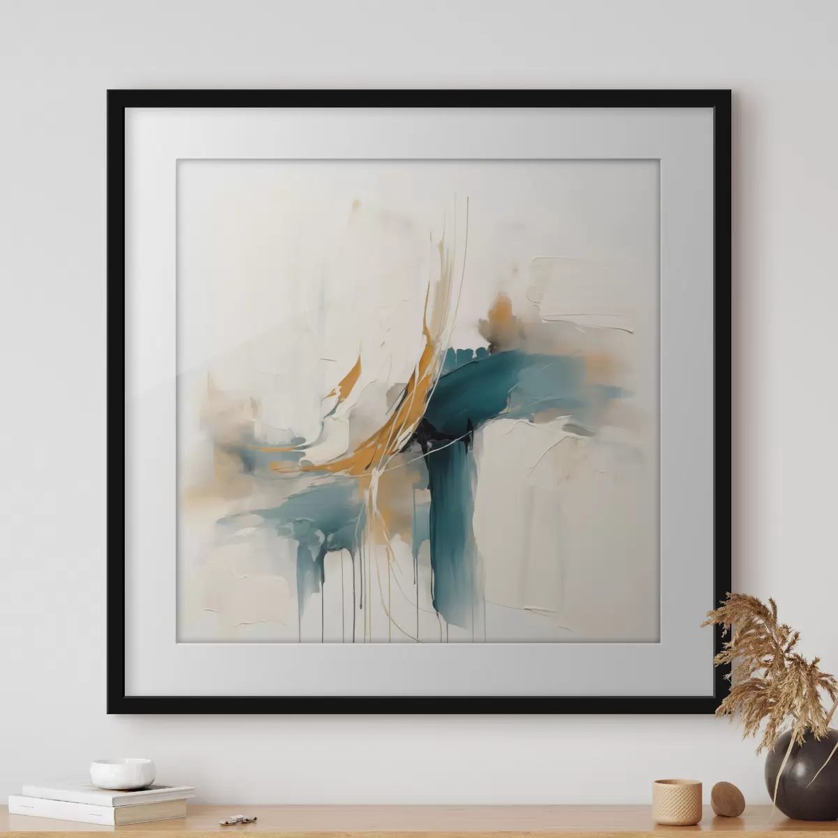 Poster Abstraction dynamique avec éléments texturés f46657