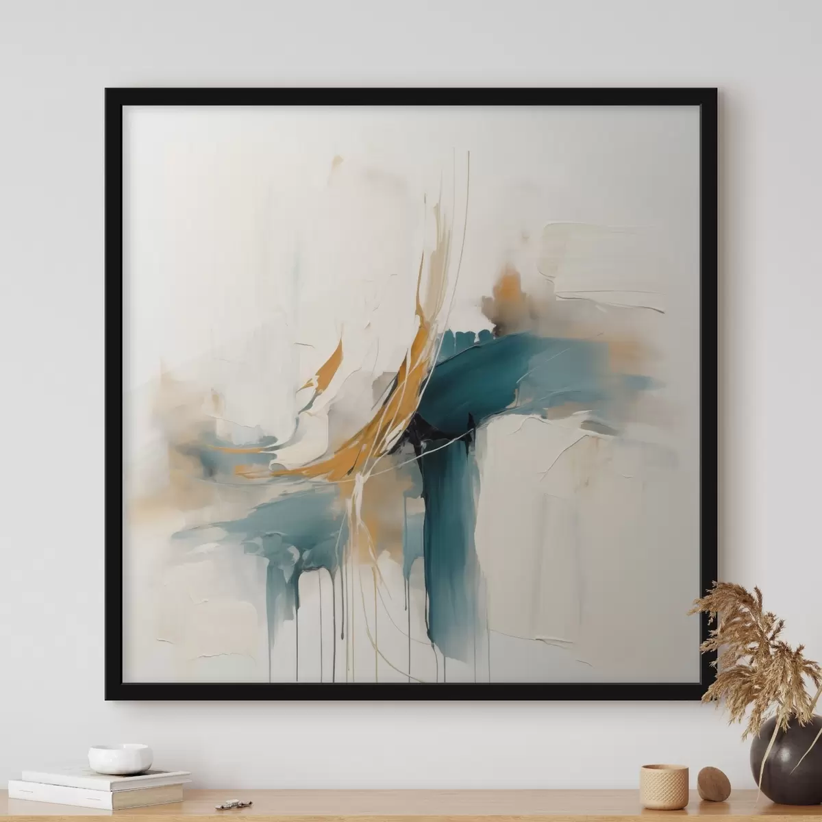 Poster Abstraction dynamique avec éléments texturés f46657