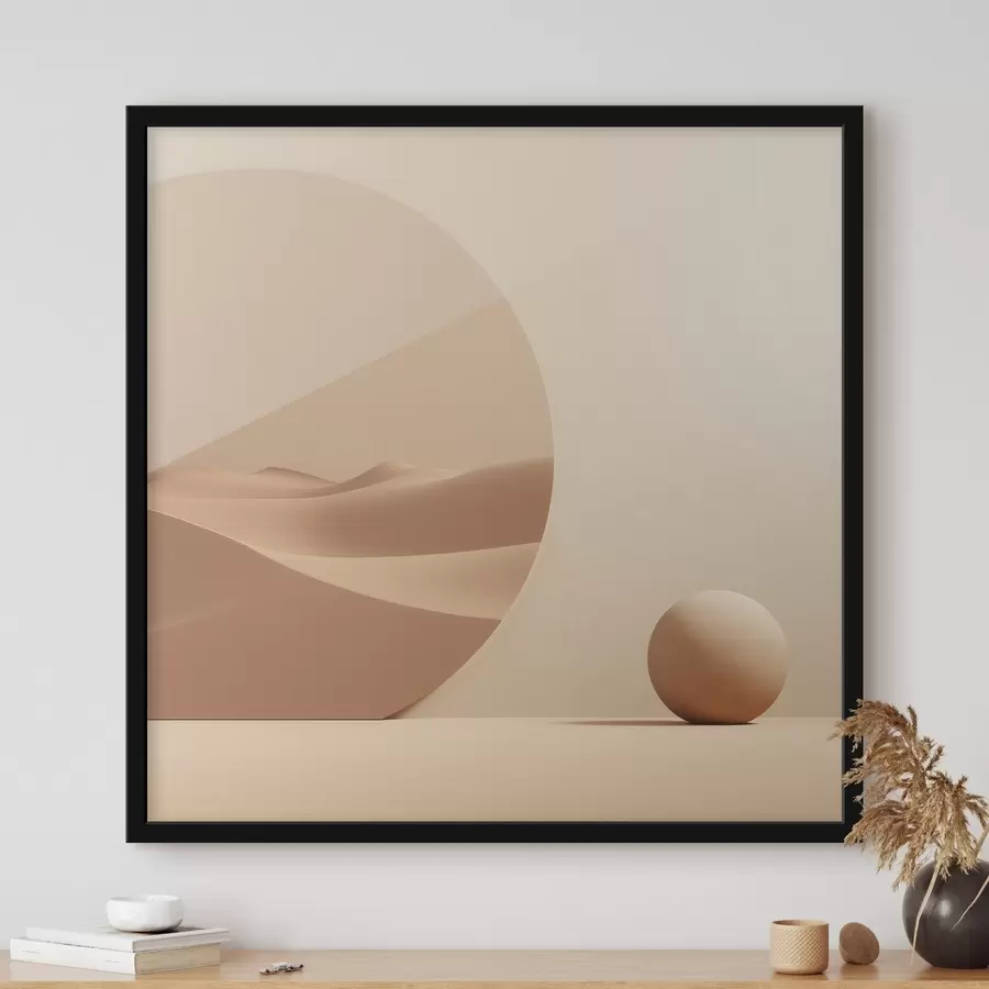 Papier peint Abstraction avec un cercle et un paysage de dunes f46659