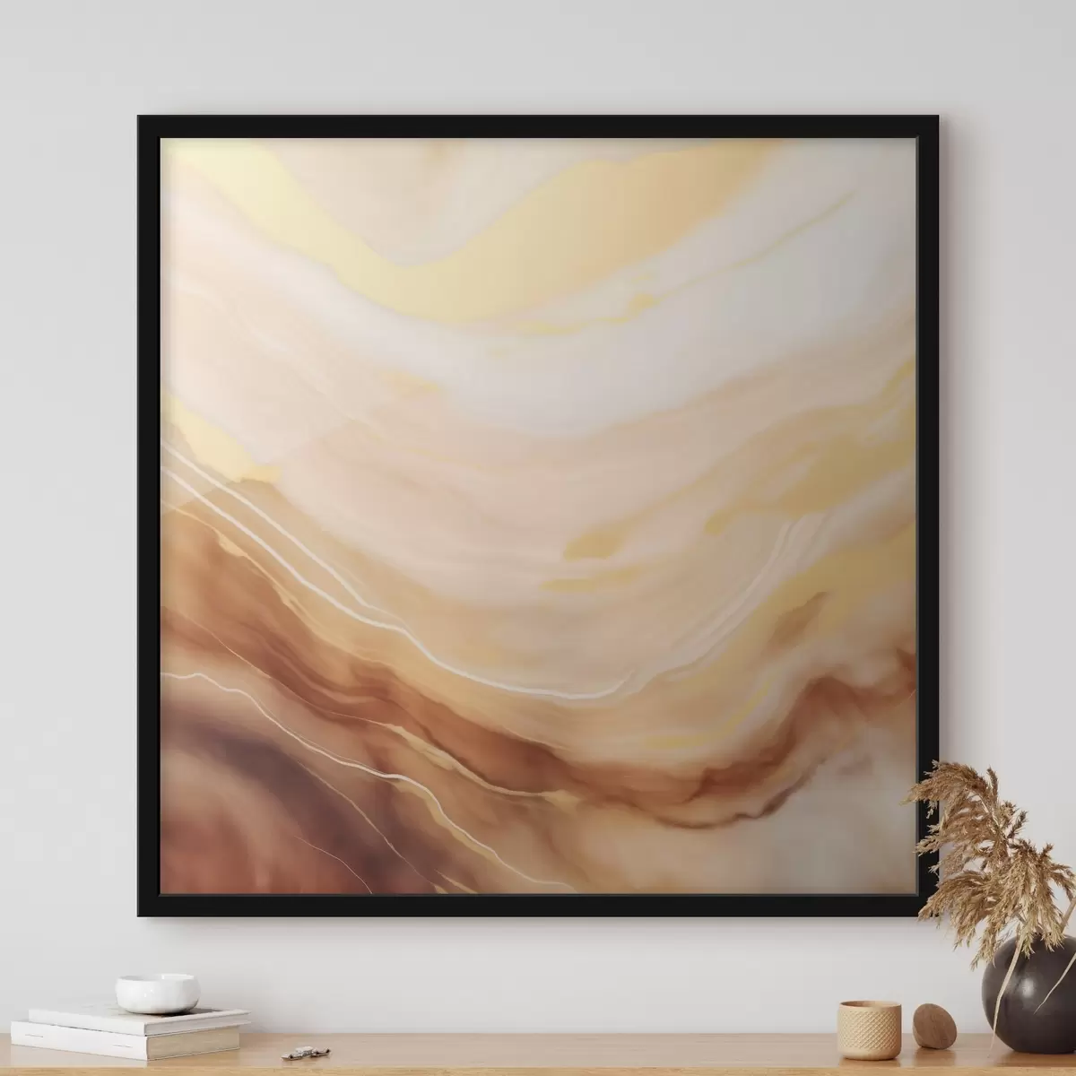 Poster Abstraction dans une palette pastel avec des formes naturelles f46660