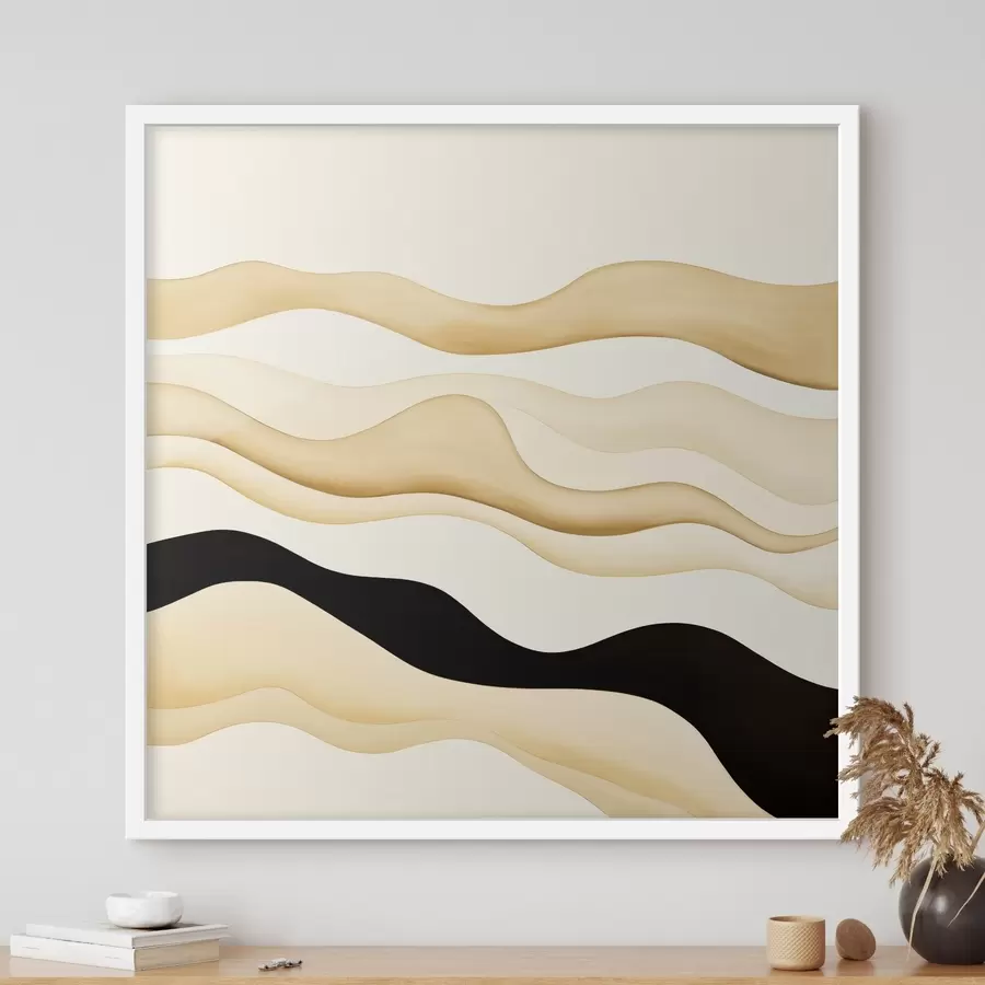 Papier peint Motif décoratif aux lignes douces dans une gamme contrastée f46662