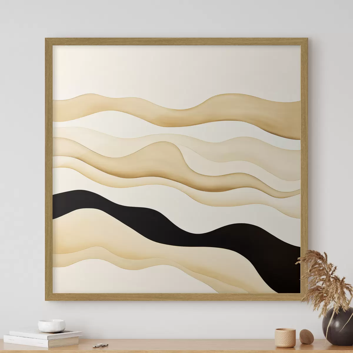 Poster Motif décoratif aux lignes douces dans une gamme contrastée f46662