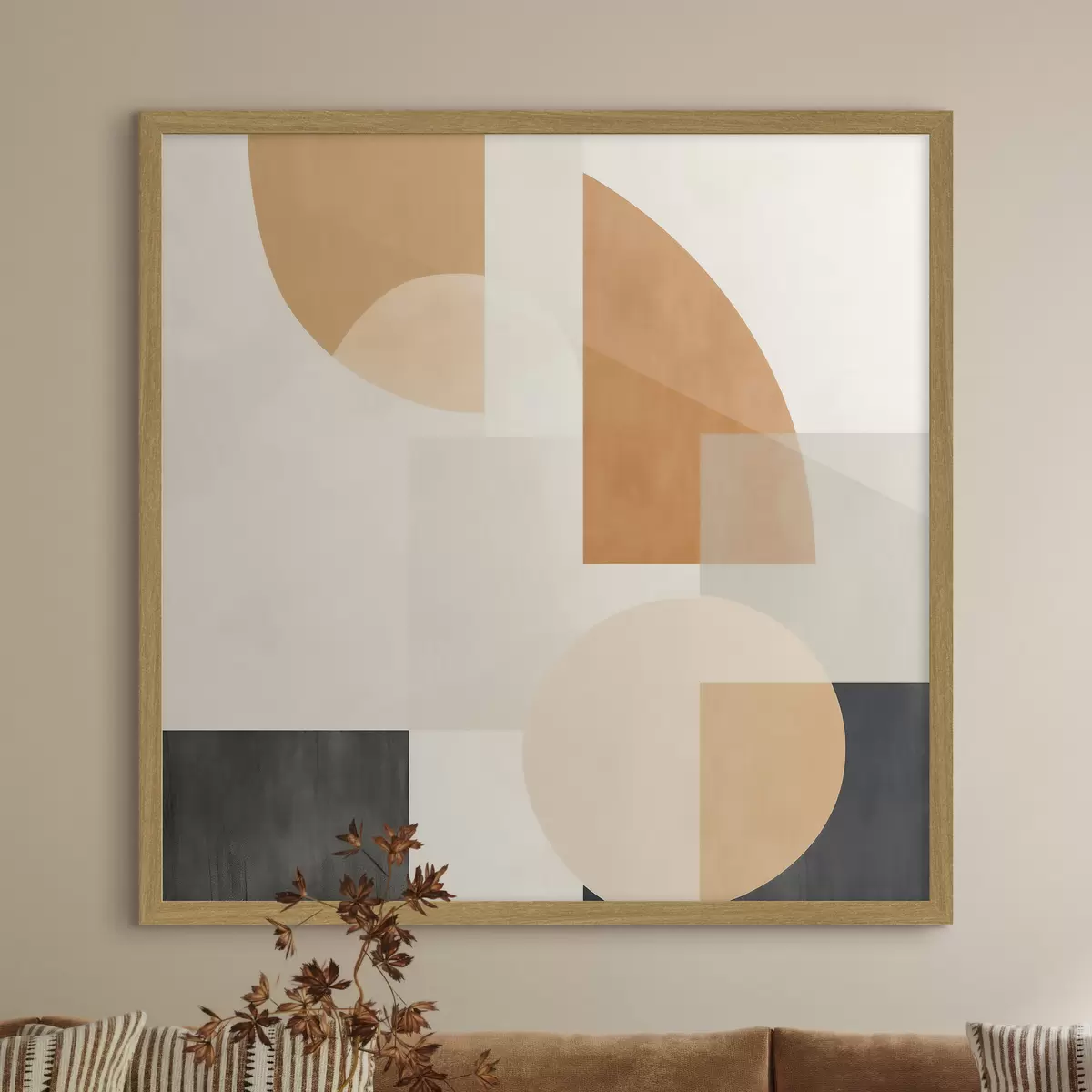 Poster Géométrie artistique combinant des formes circulaires et linéaires f46665