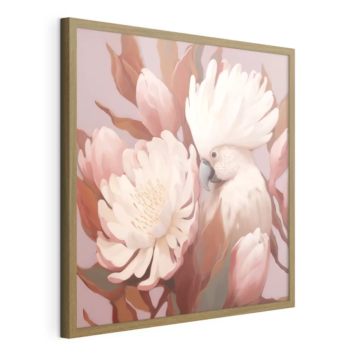 Poster Oiseau artistique abstrait dans une composition florale f46667