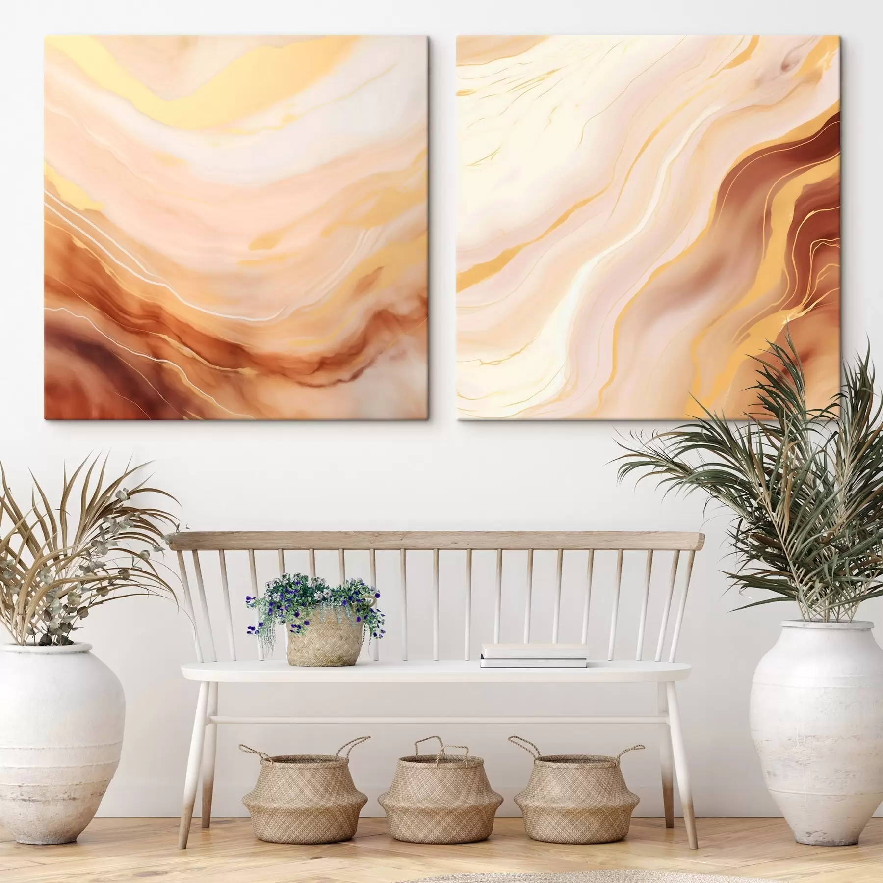 Tableau Structures légèrement ondulées réalisées selon une technique aquarelle m00991