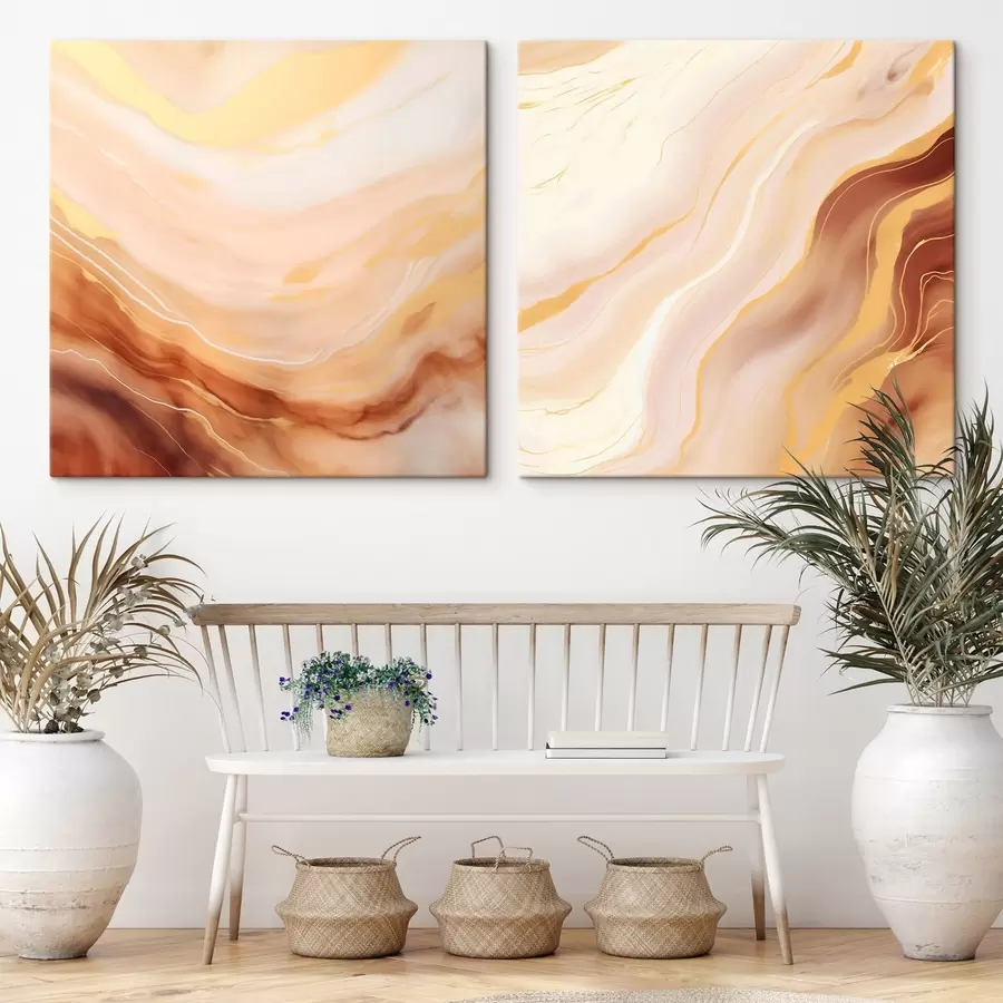 Tableau Structures légèrement ondulées réalisées selon une technique aquarelle m00991