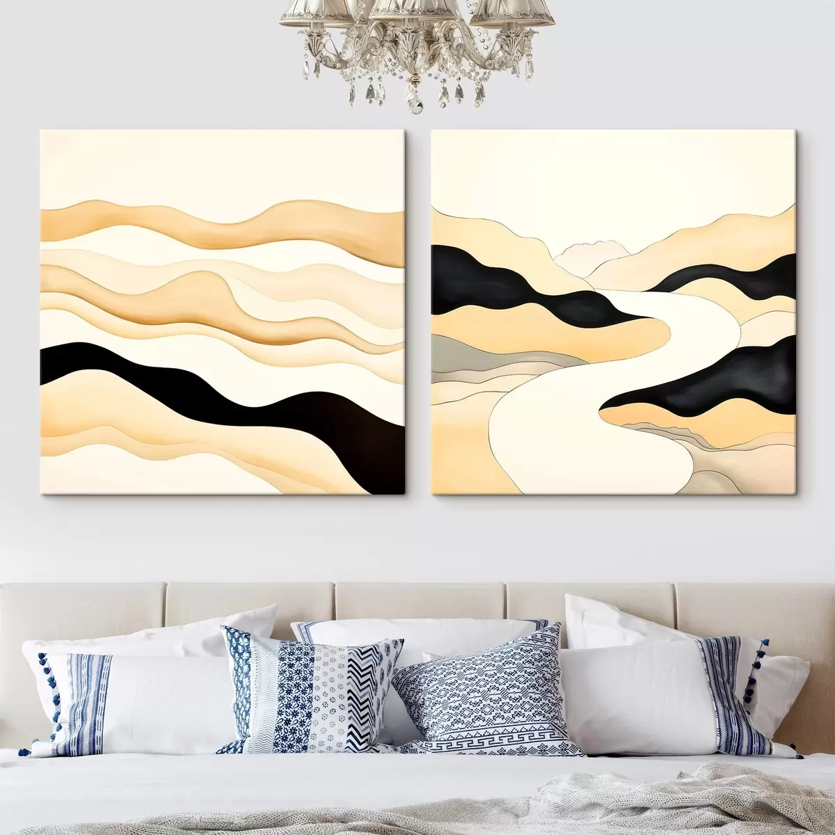 Tableau Formes abstraites inspirées des rythmes naturels m00992