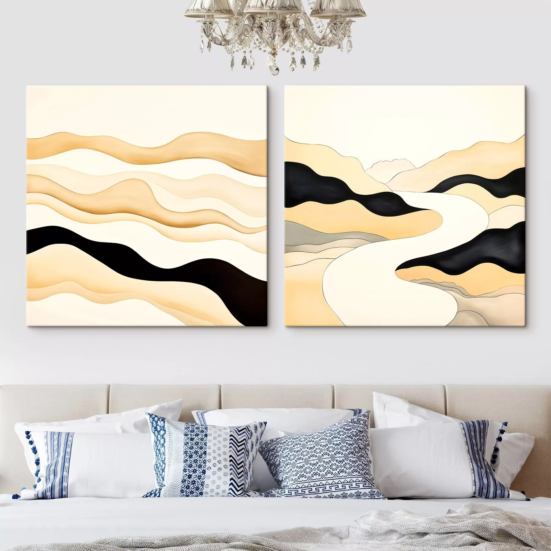 Tableau Formes abstraites inspirées des rythmes naturels m00992