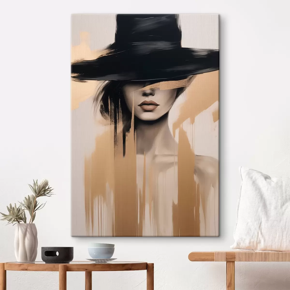 Tableau Fille au chapeau s46802