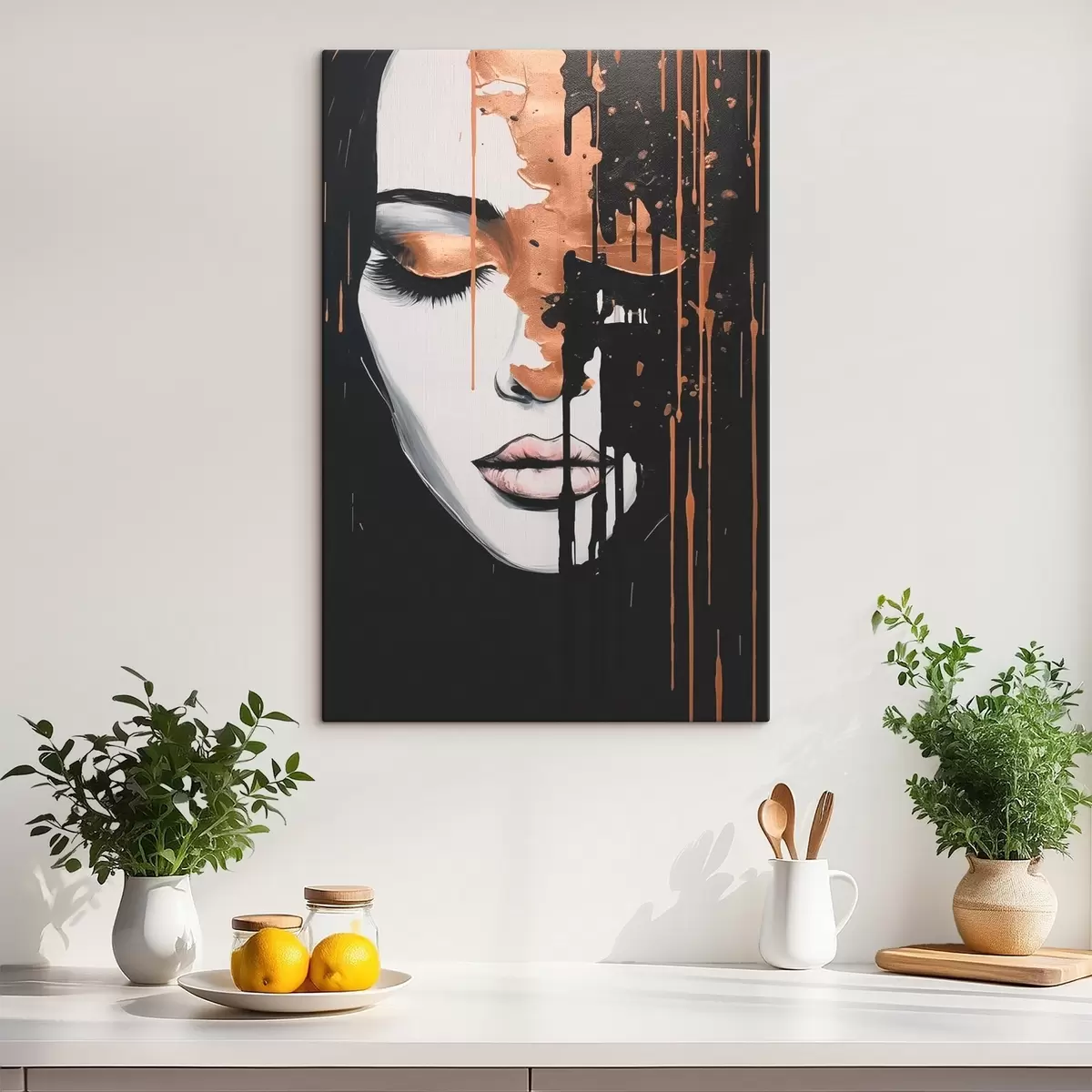 Tableau Portrait abstrait d'une jeune fille s46803