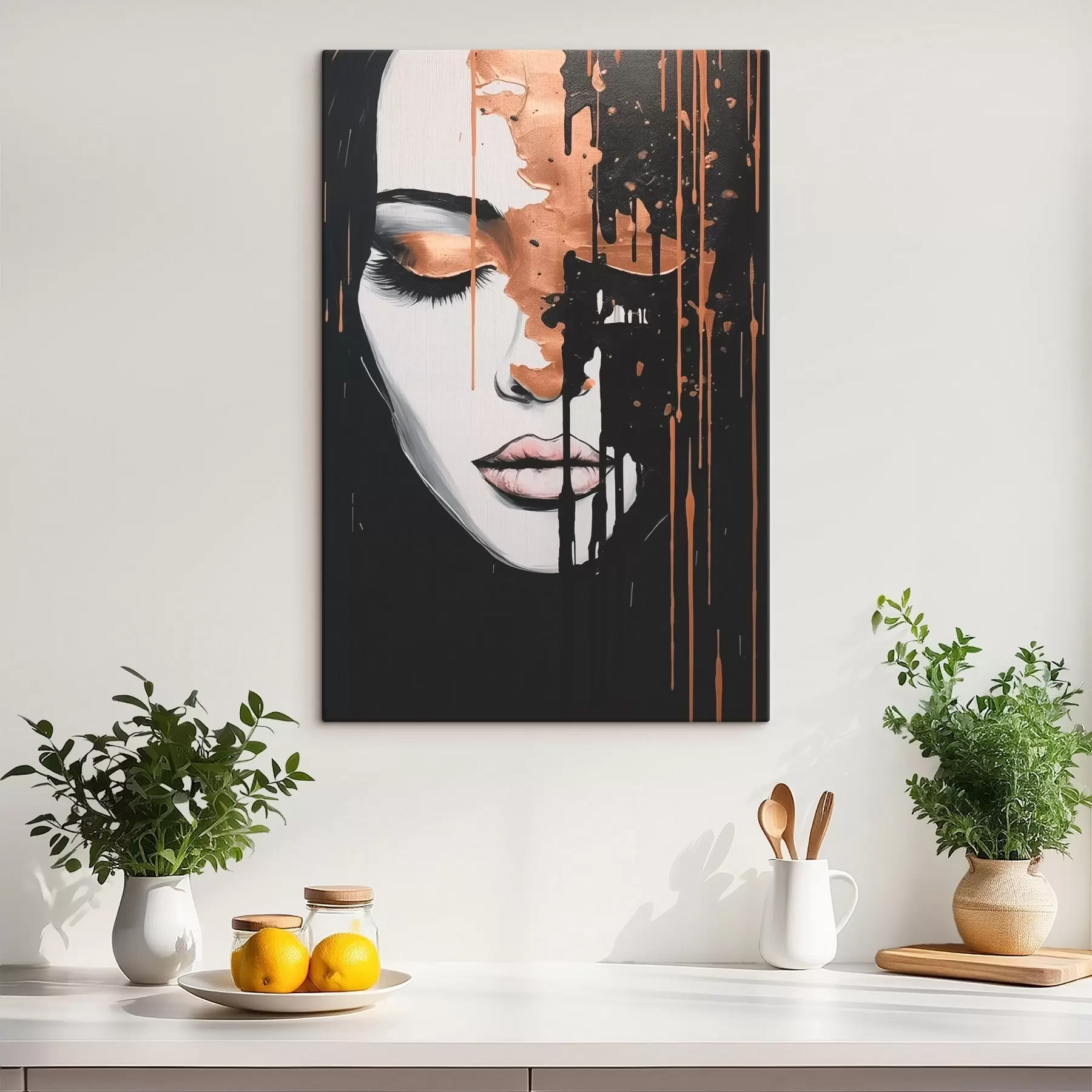 Tableau Portrait abstrait d'une jeune fille s46803